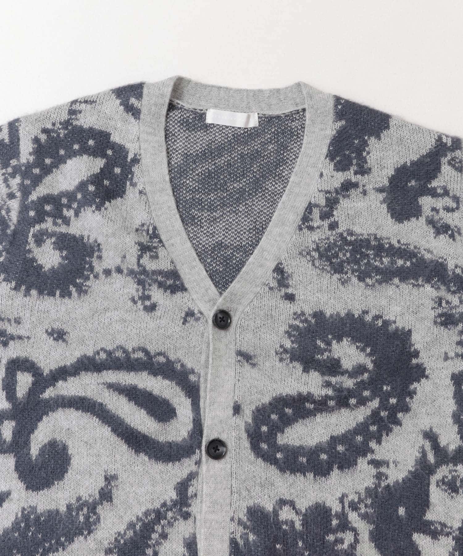 シャギーペイズリーカーディガン L.GRAY M