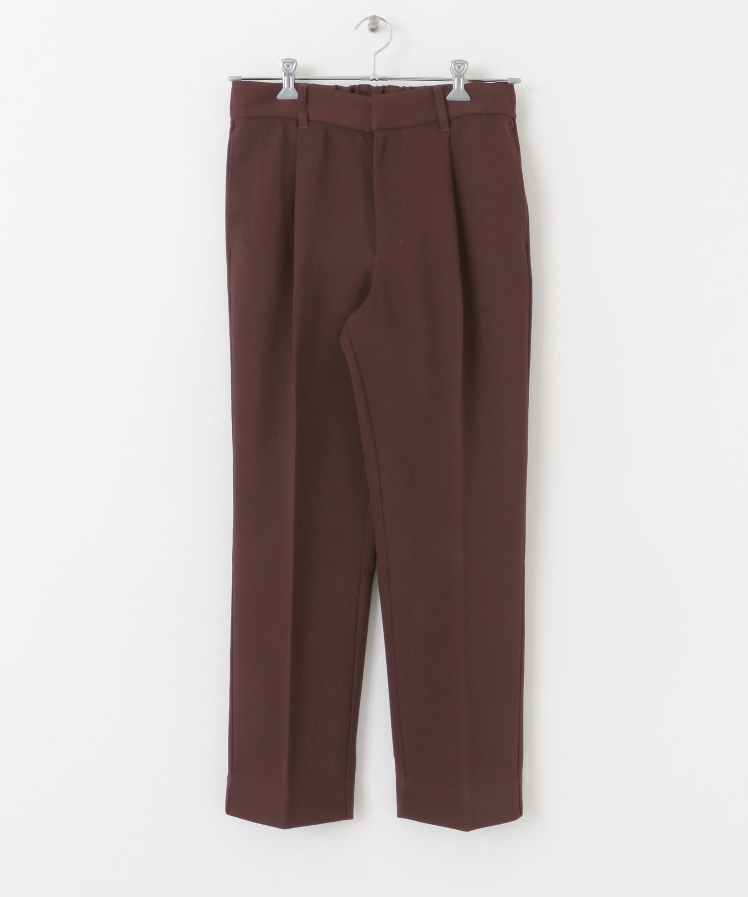 ハードツイルセンタープレスストレートパンツ BORDEAUX M