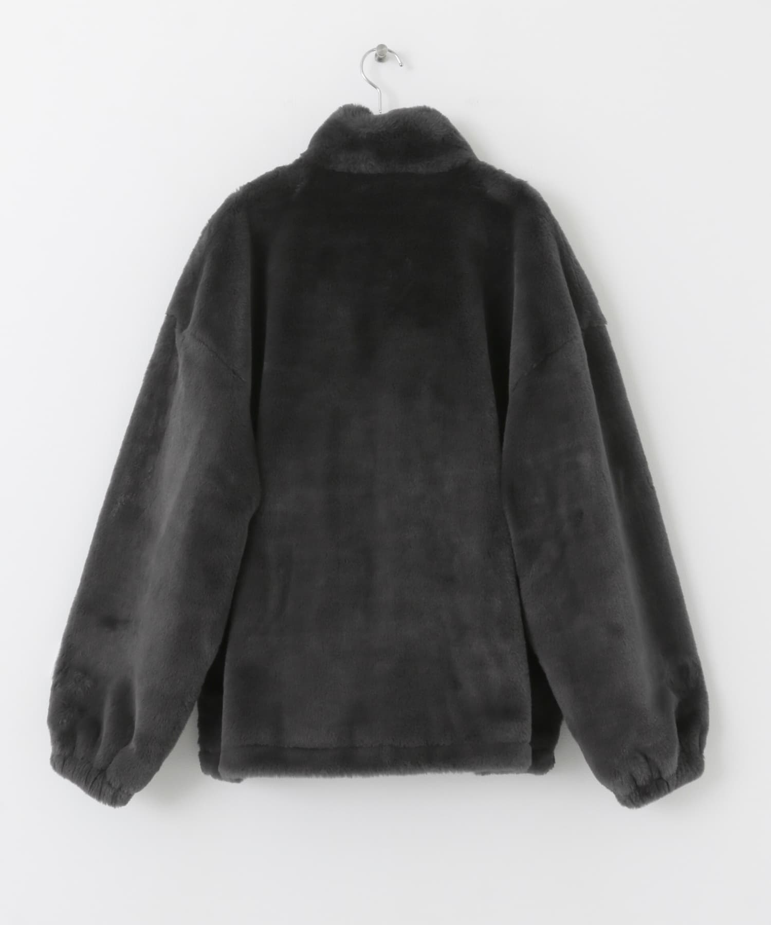 フェイクファーZIPブルゾン CHARCOAL M