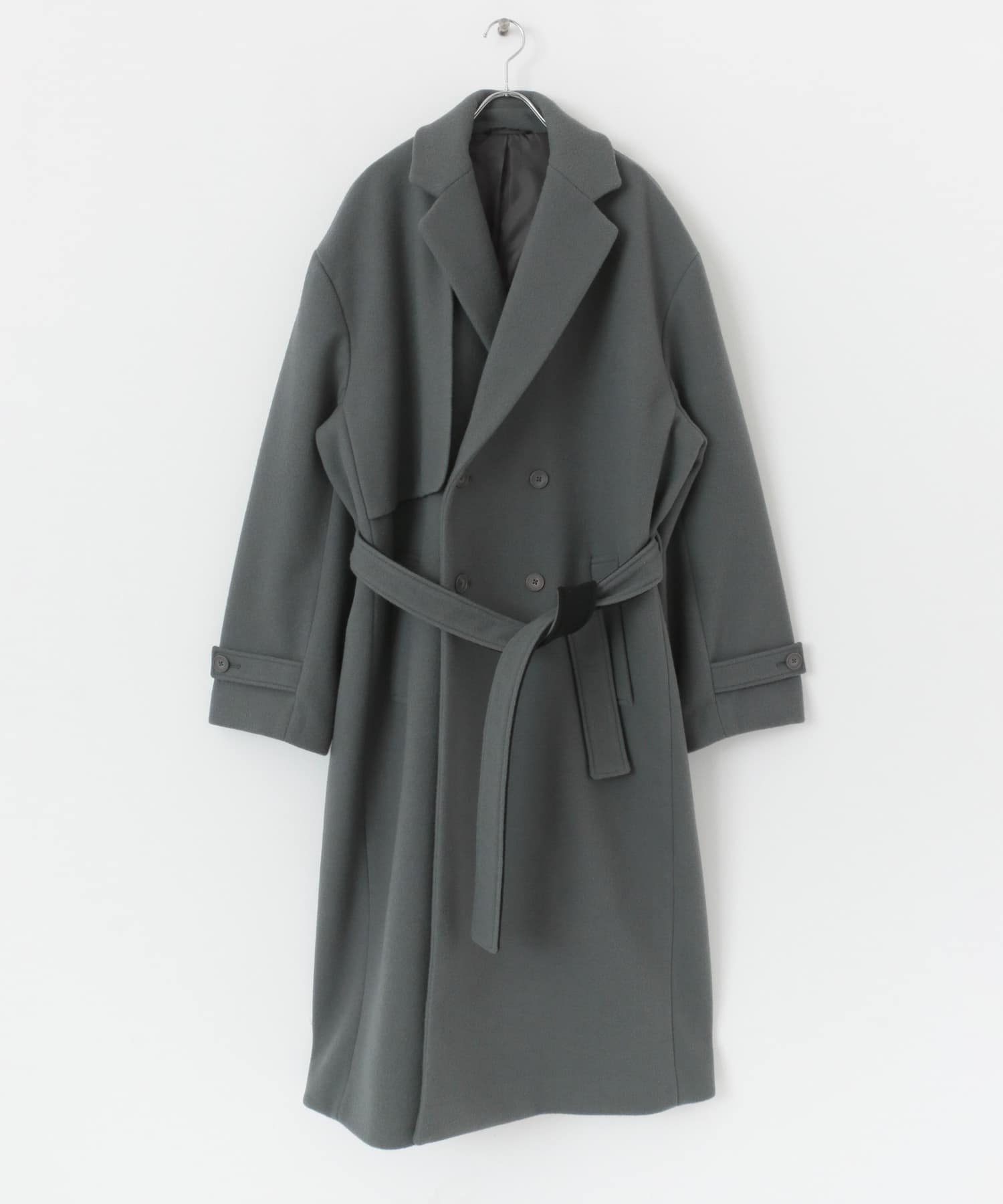 『わたべ×SOP』ダブルロングコート GRAY M