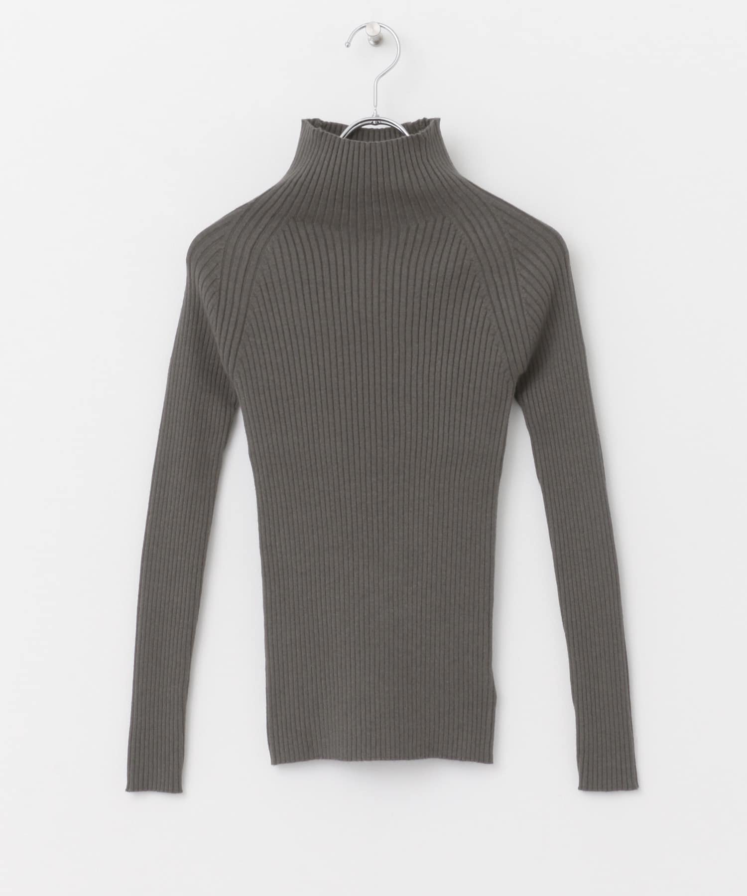 『一部WEB限定』ストレッチリブハイネックセーター CHARCOAL one