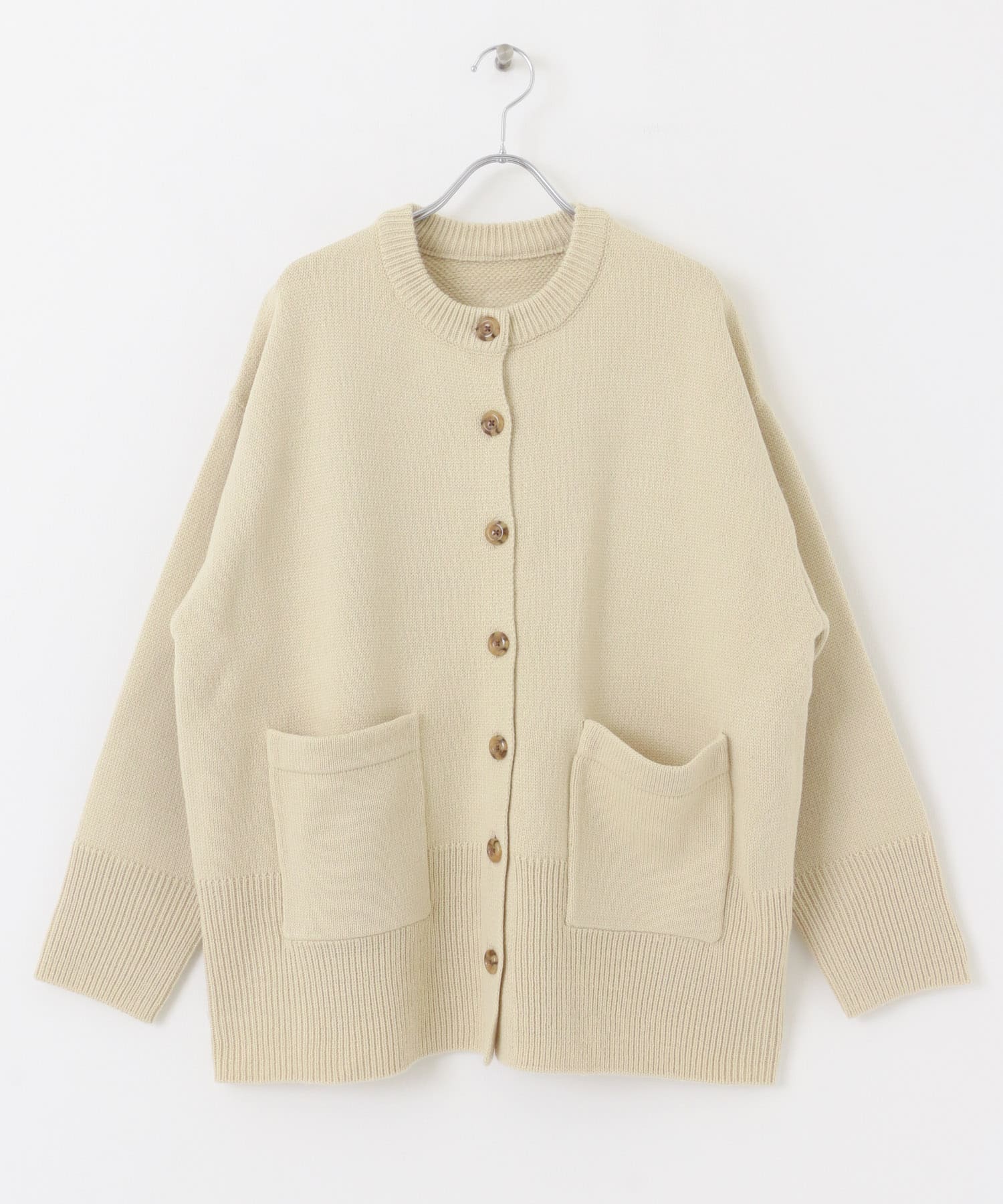 クルーネックルーズカーディガン BEIGE one