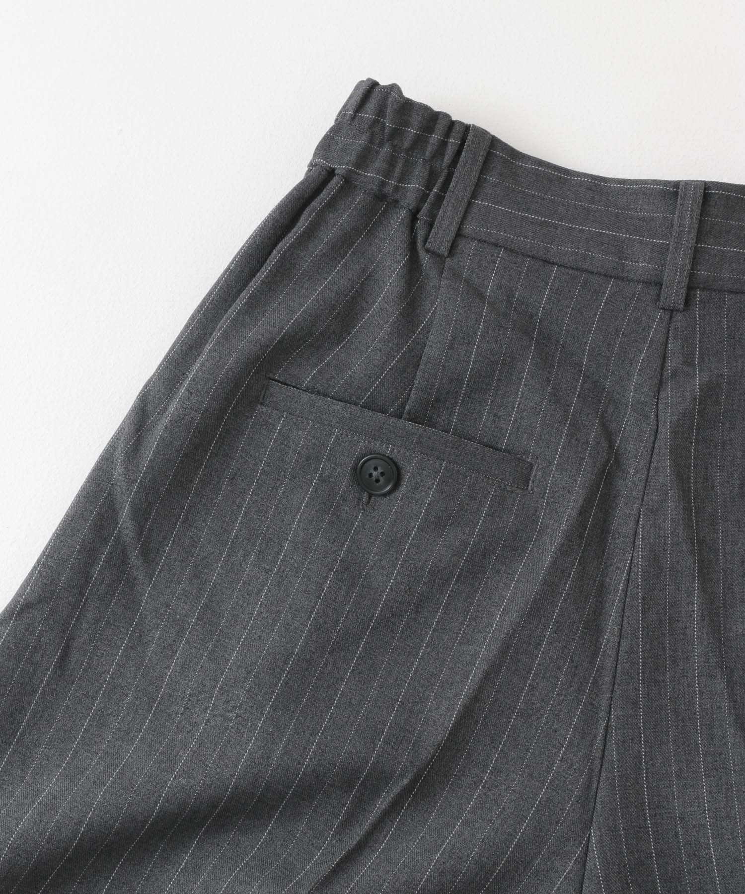 『TALLサイズ/WEB限定』ウールライクダブルタックワイドパンツ GRY×OFF XS