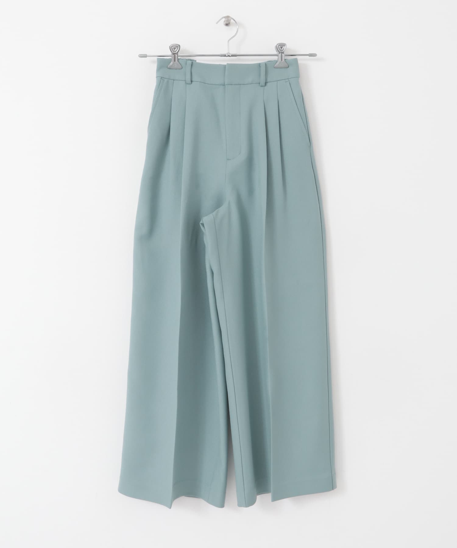 『TALLサイズ/WEB限定』ウールライクダブルタックワイドパンツ L.BLUE XS