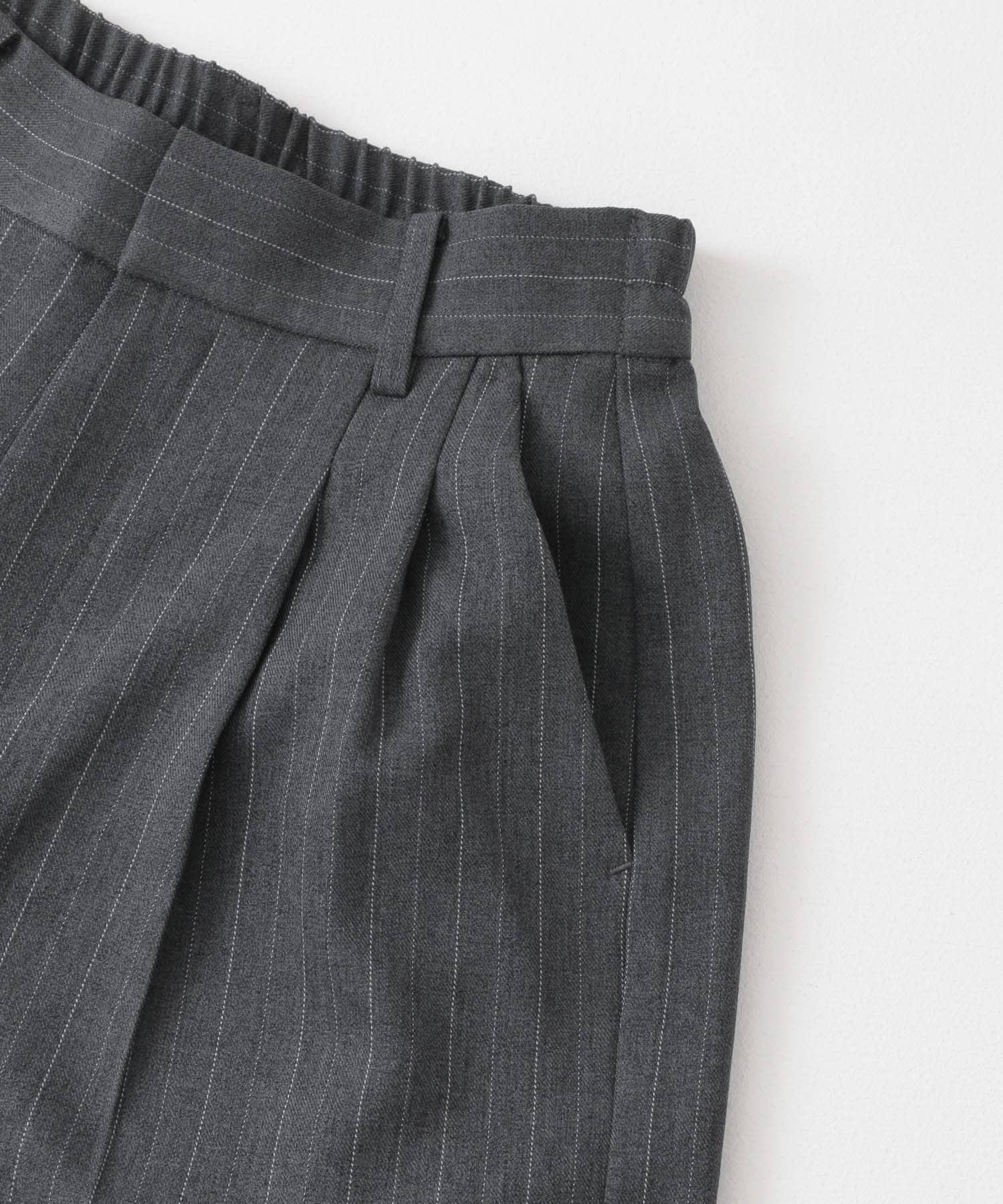 ウールライクバミューダパンツ GRY×OFF S