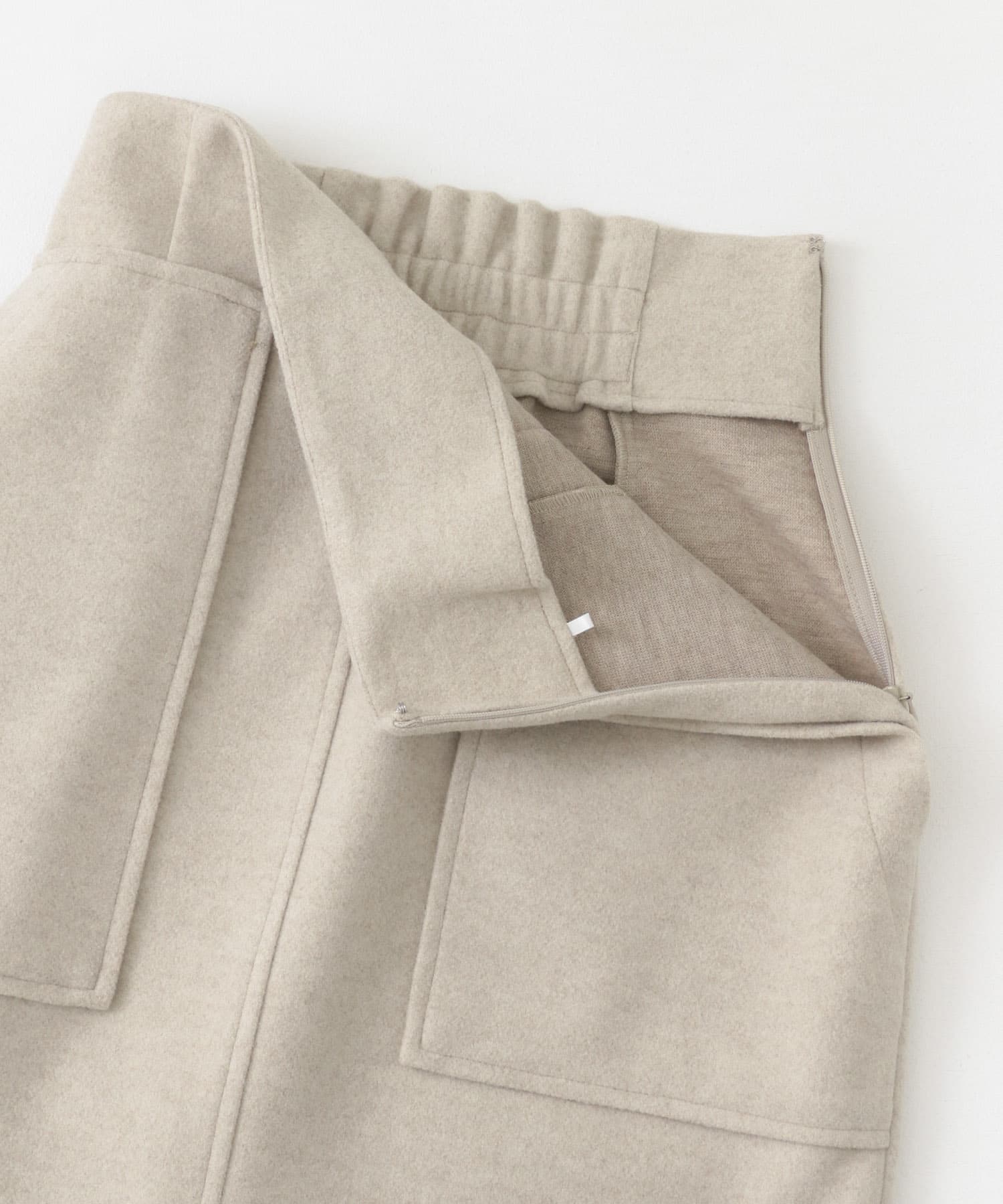 『TALLサイズ/WEB限定』ジャージメルトンアウトポケットスカート BEIGE XS