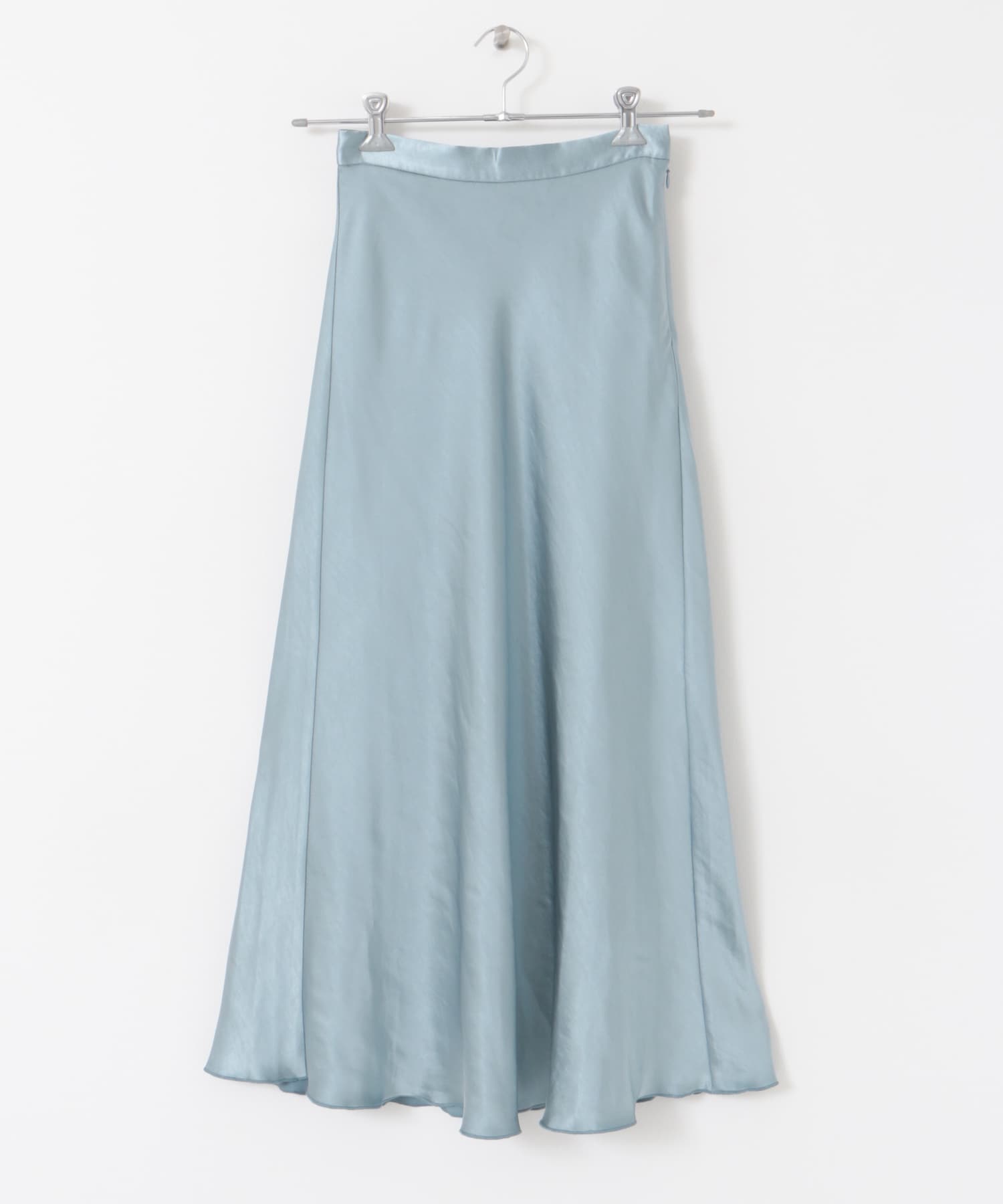 サテンナロースカート L.BLUE S