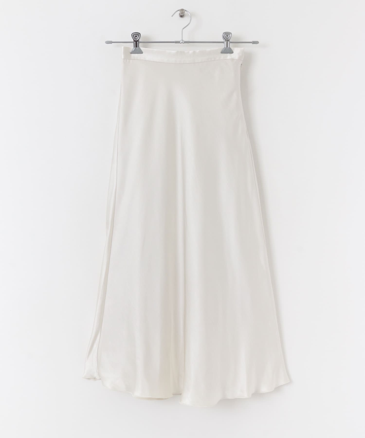サテンナロースカート IVORY S