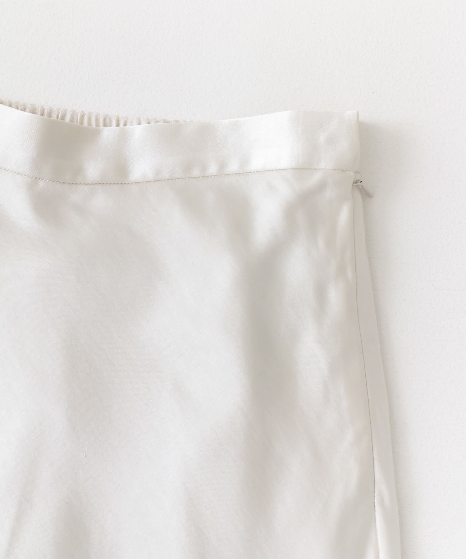 サテンナロースカート IVORY S