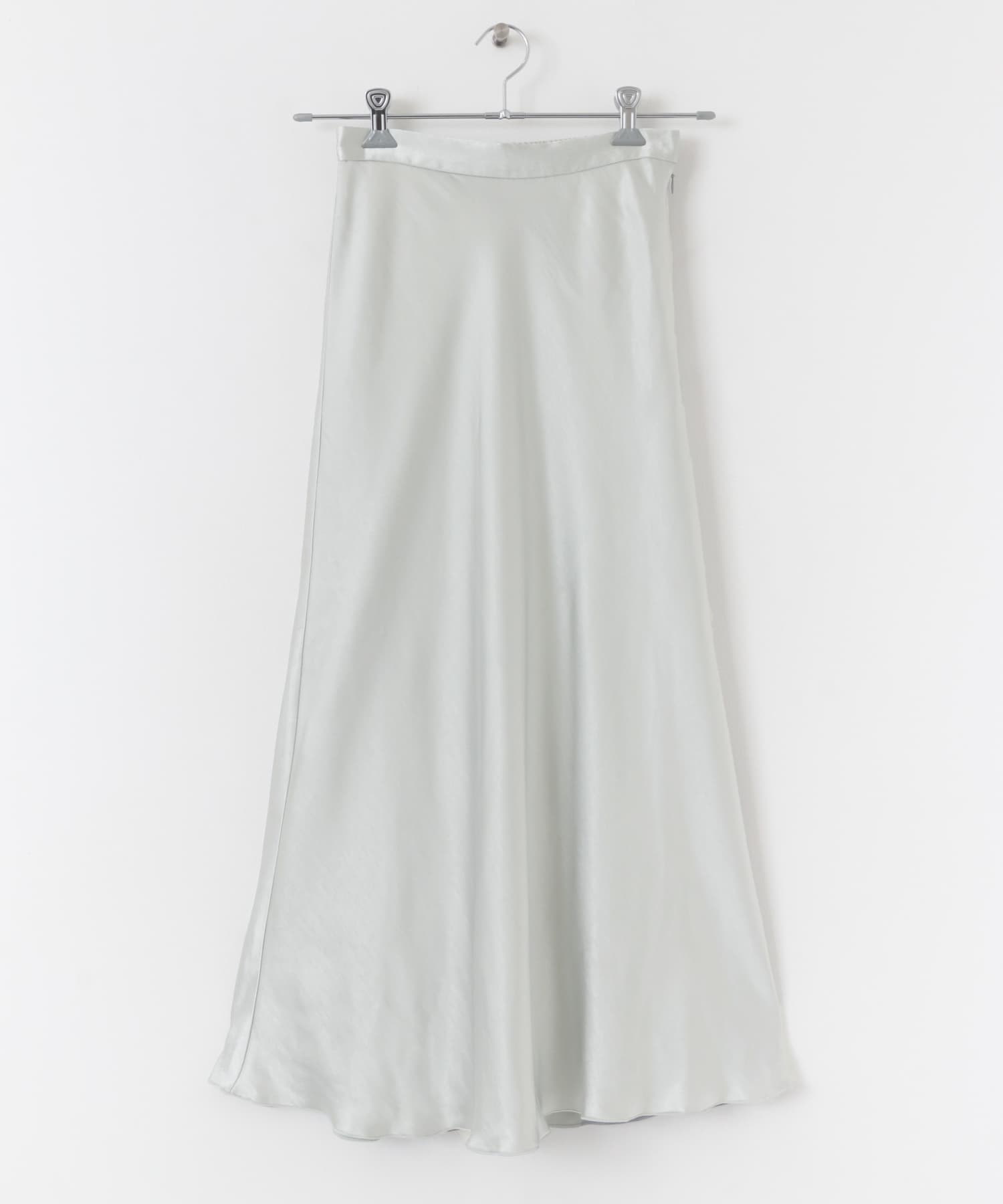 サテンナロースカート SILVER S