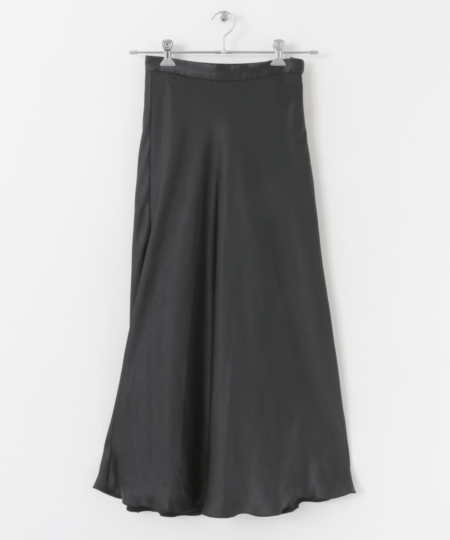 サテンナロースカート BLACK S