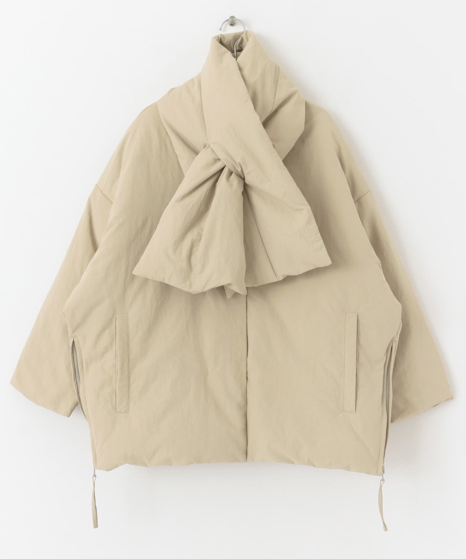 マフラー付シームレスダウン BEIGE S