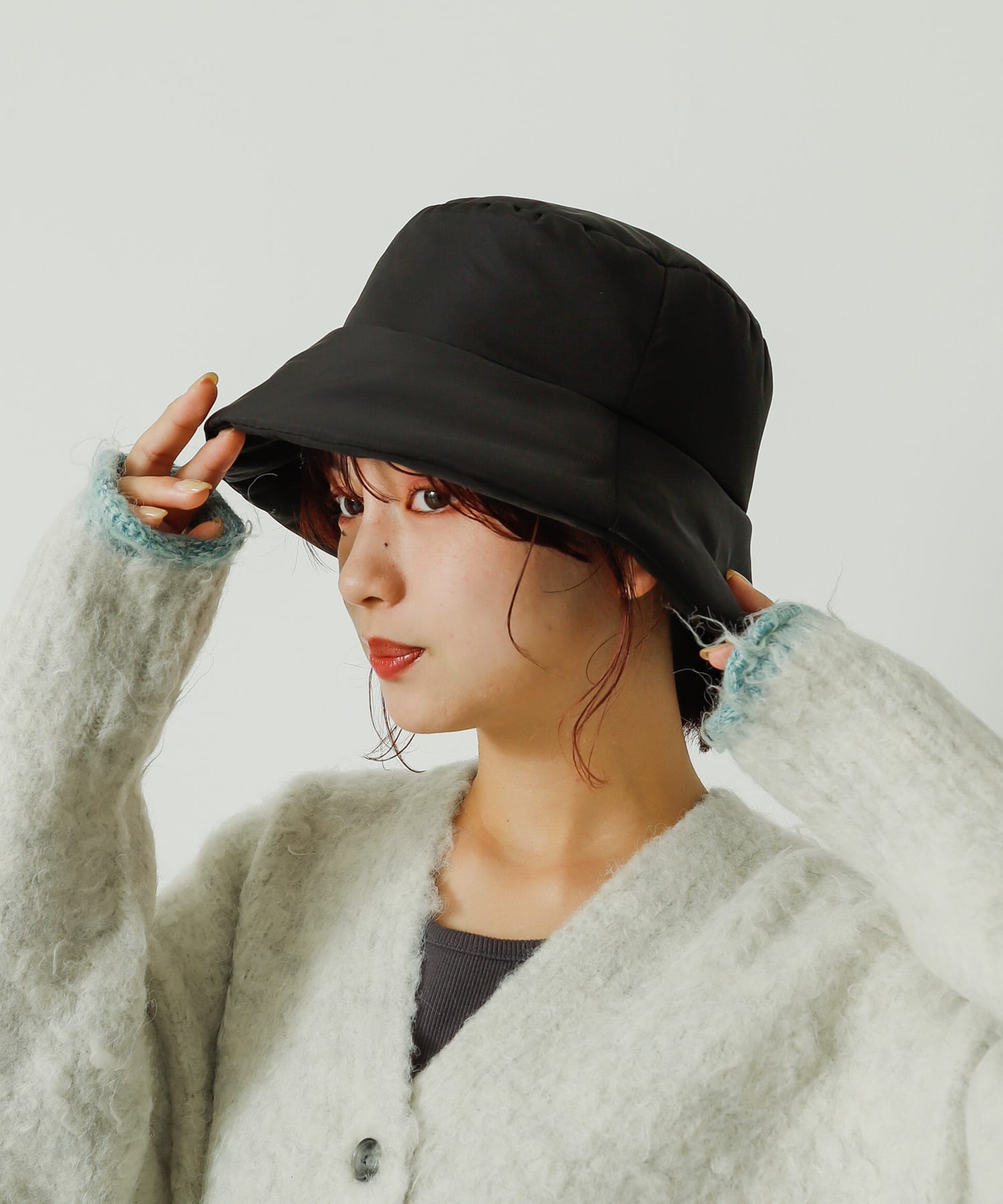 『WEB限定』パフバケットハット BLACK one