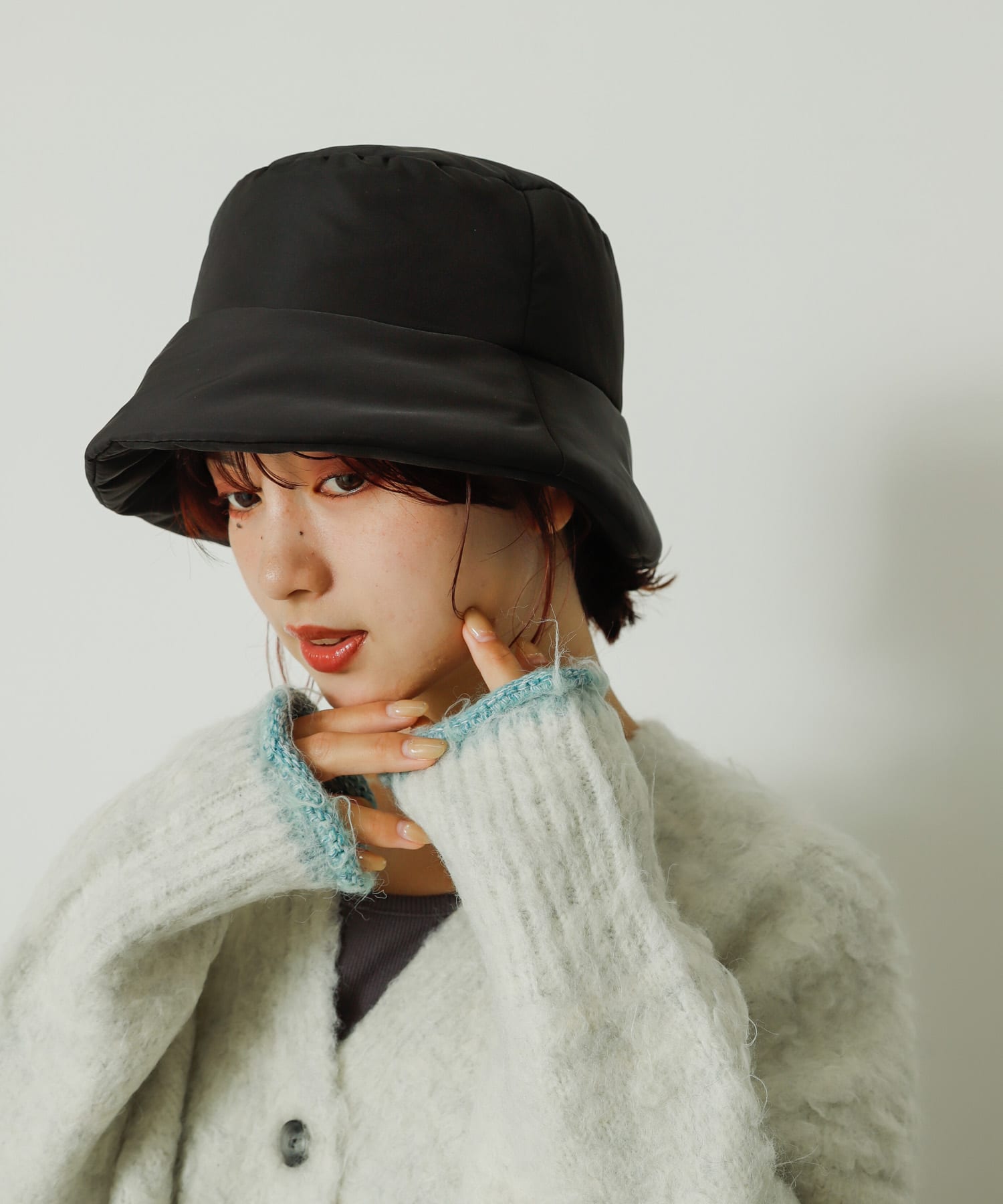『WEB限定』パフバケットハット BLACK one