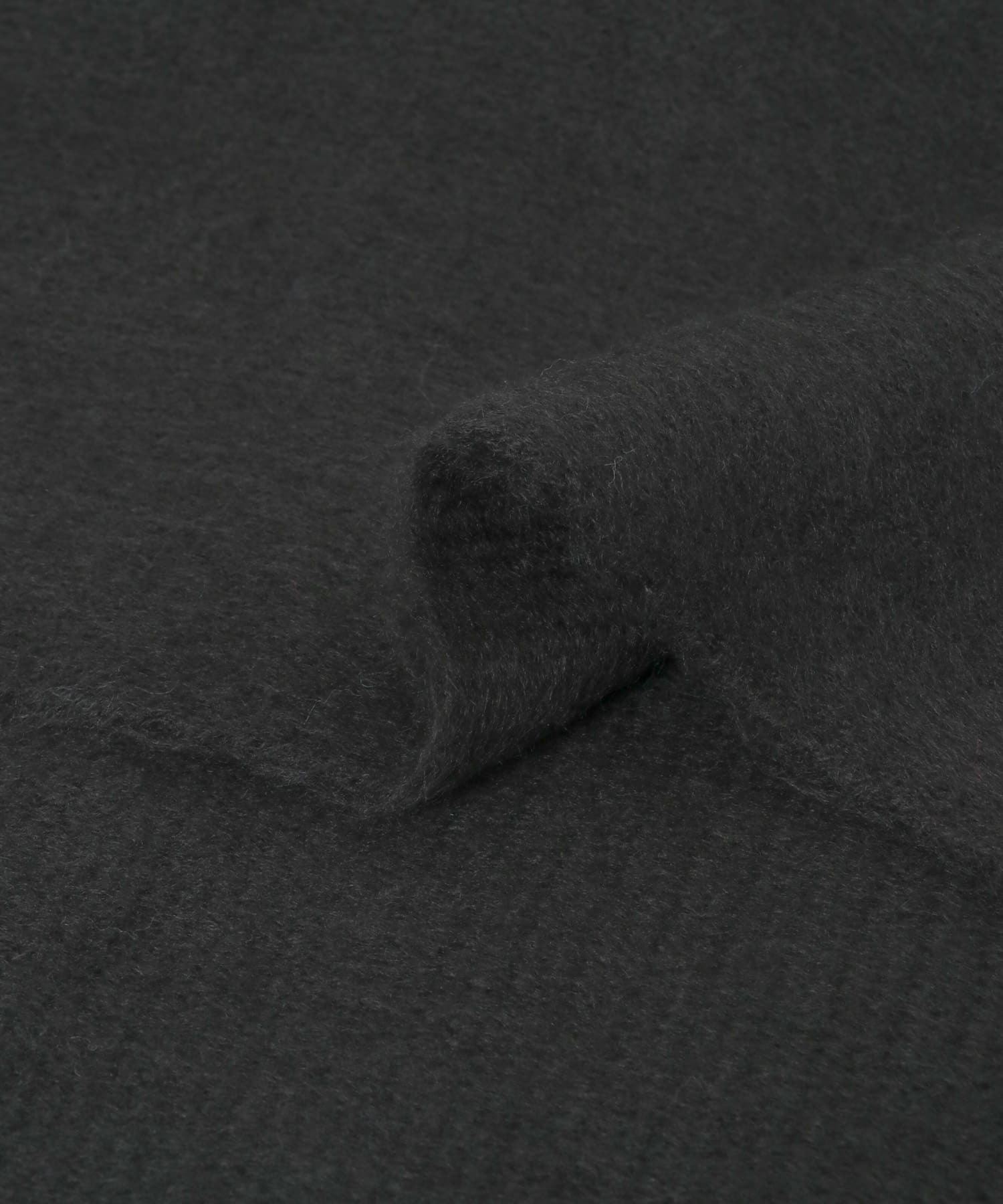 『ユニセックス』ニットフリンジストール BLACK one