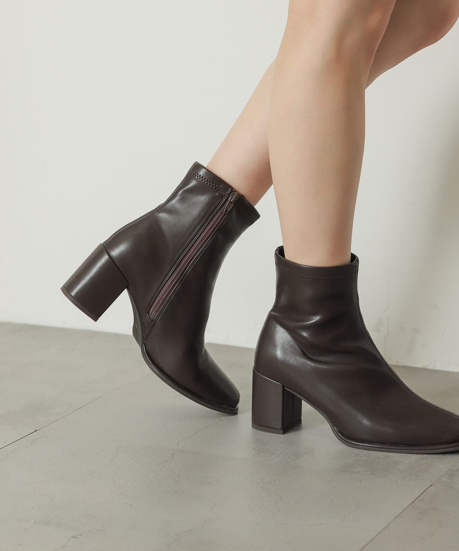 『4サイズ展開』『晴雨兼用』スクエアトウセンターシームストレッチブーツ