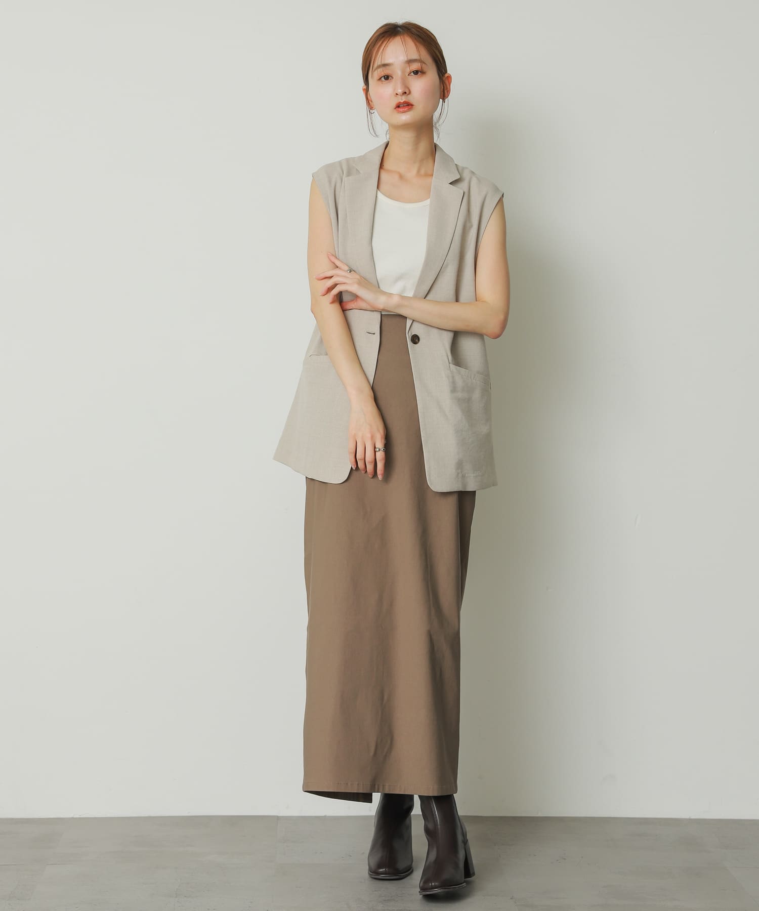 『4サイズ展開』『晴雨兼用』スクエアトウセンターシームストレッチブーツ BROWN M