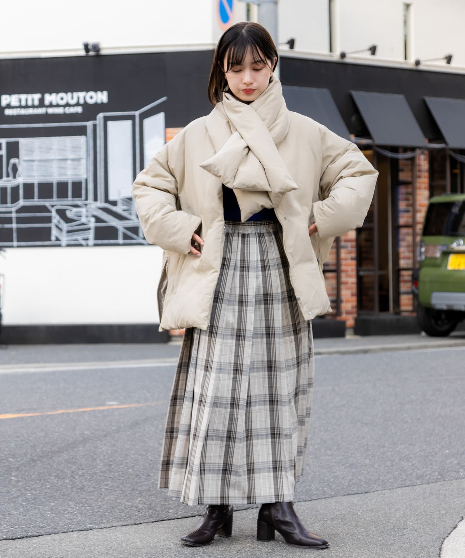『4サイズ展開』『晴雨兼用』スクエアトウセンターシームストレッチブーツ BROWN L