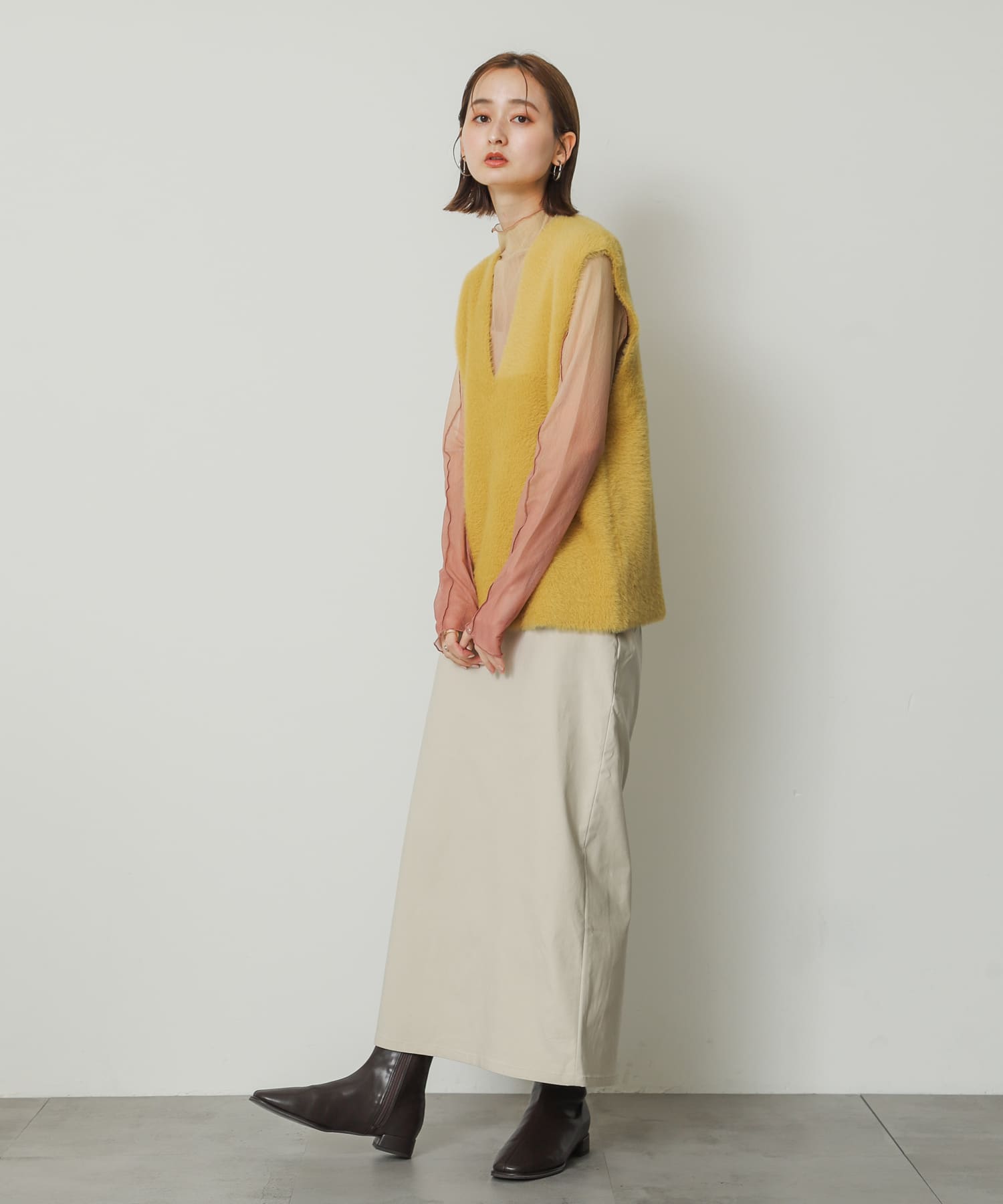 『4サイズ展開』『晴雨兼用』スクエアトウセンターシームストレッチローブーツ BROWN M