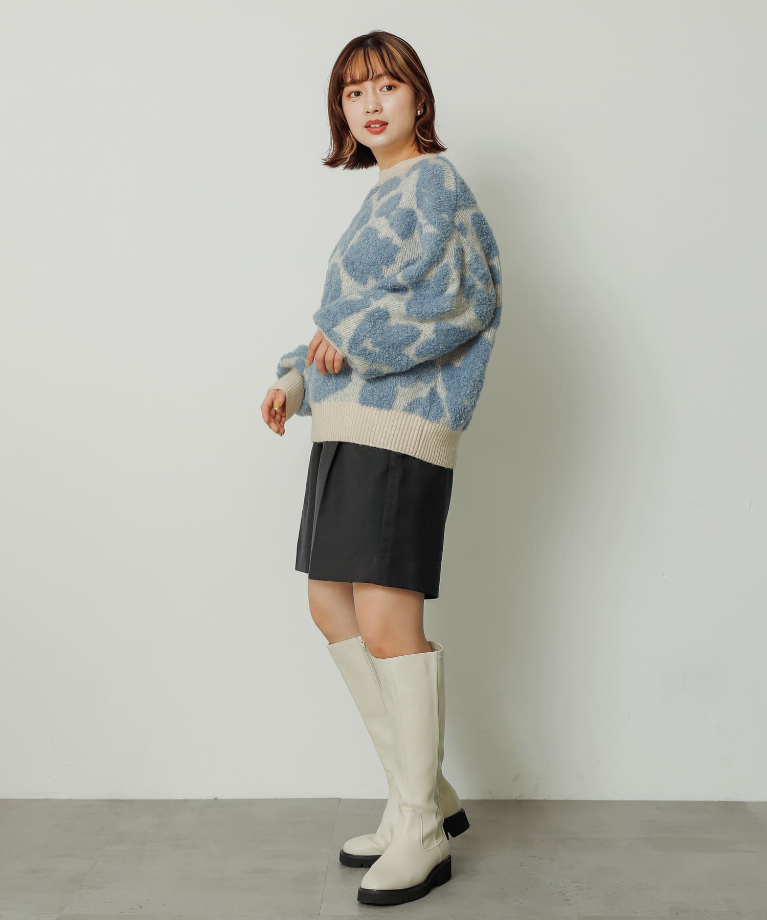 トラックソールロングブーツ IVORY S