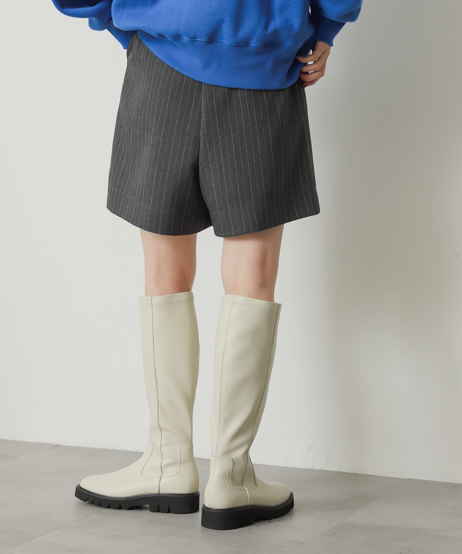 トラックソールロングブーツ IVORY M