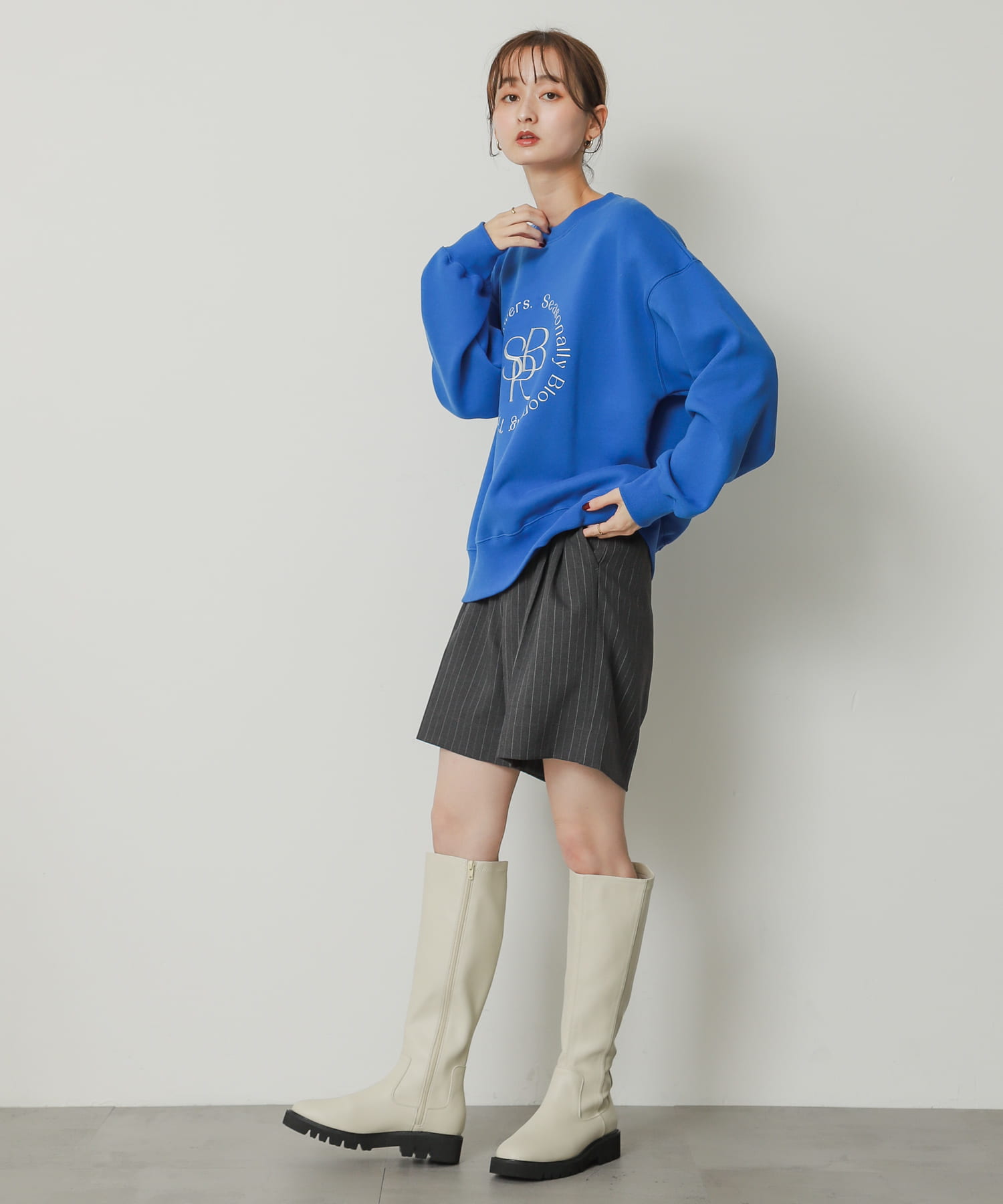 トラックソールロングブーツ IVORY L