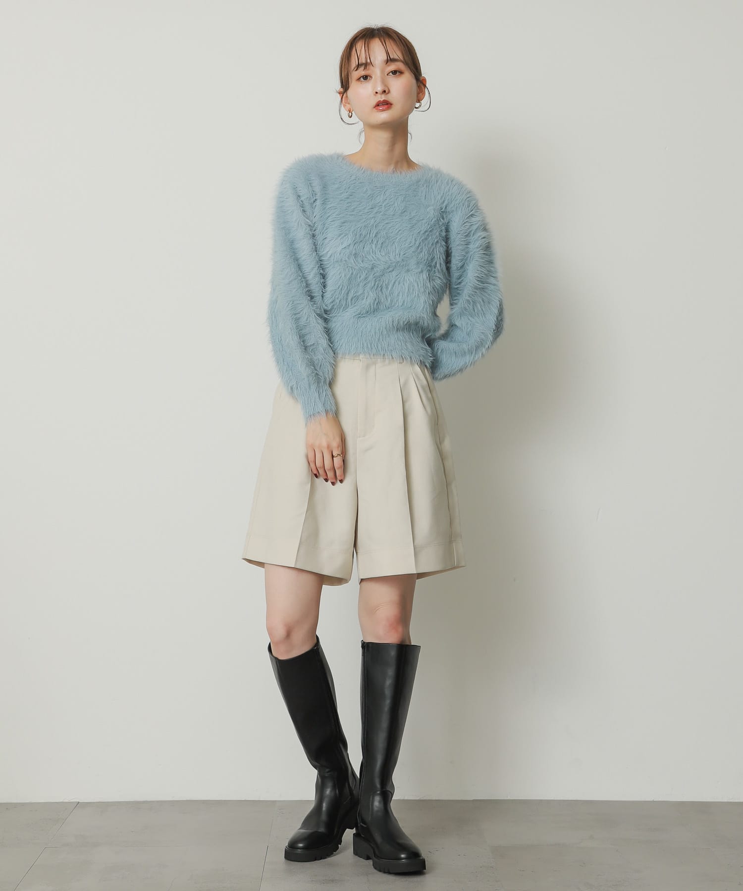 トラックソールロングブーツ BLACK L