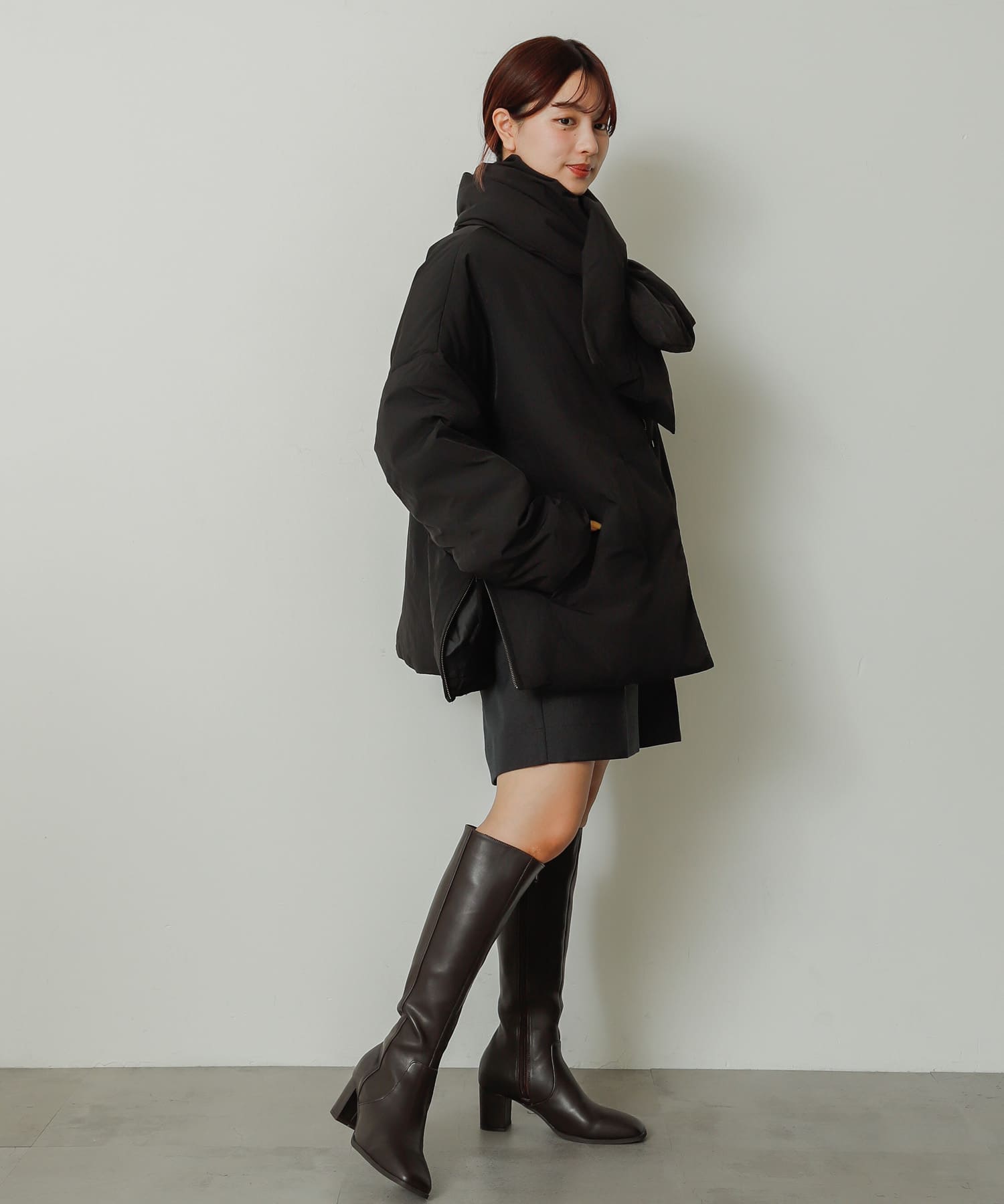ヒールロングブーツ BROWN S