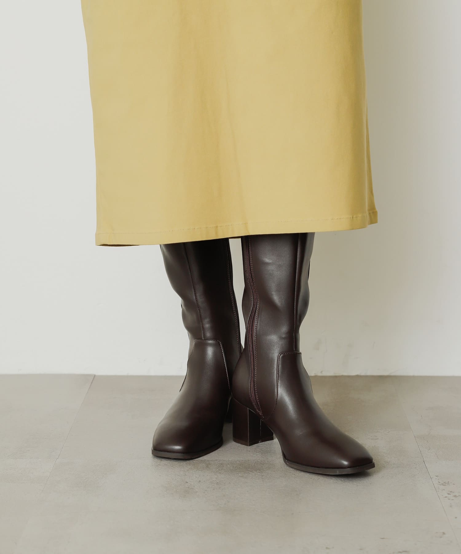 ヒールロングブーツ BROWN S
