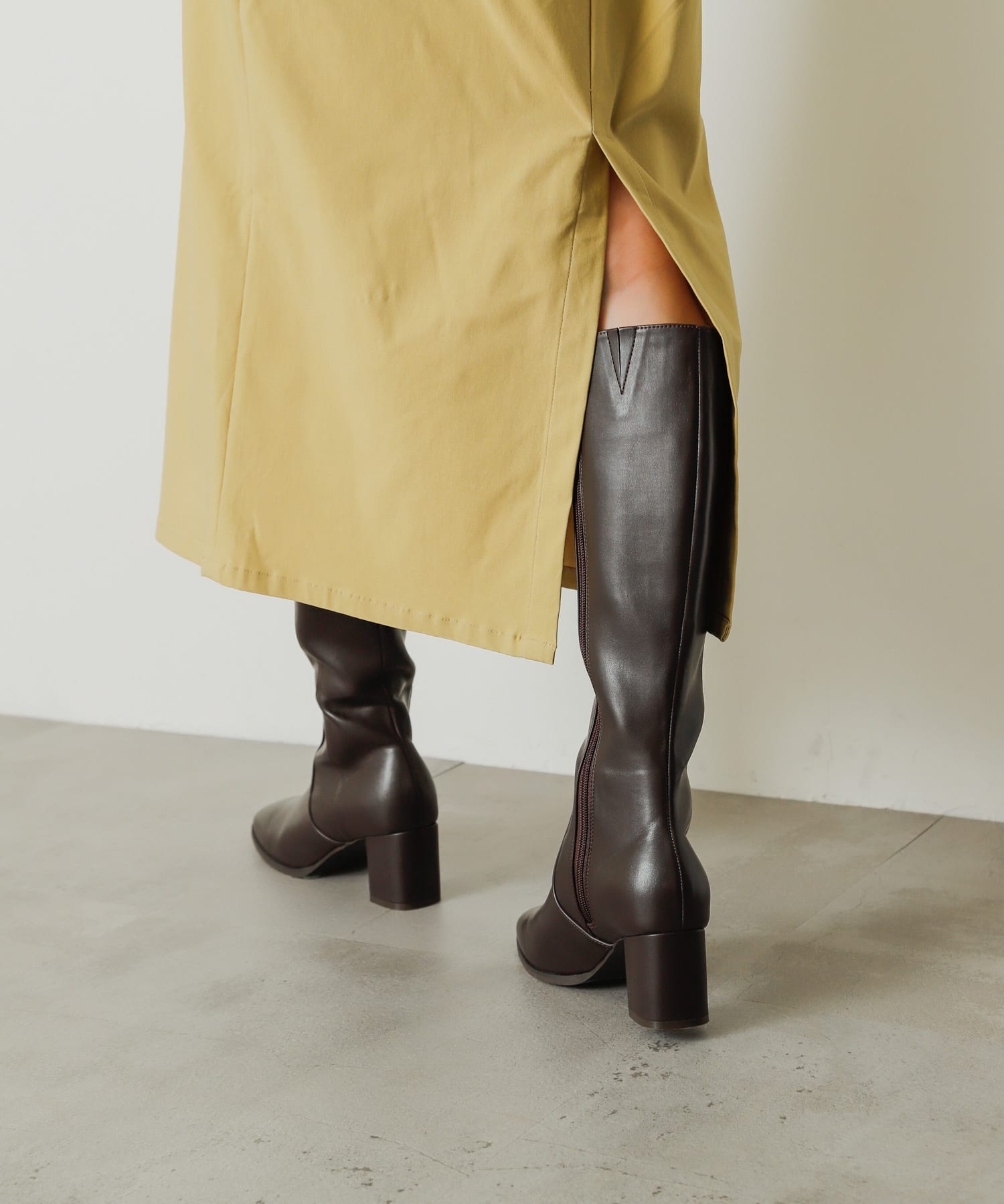 ヒールロングブーツ BROWN M