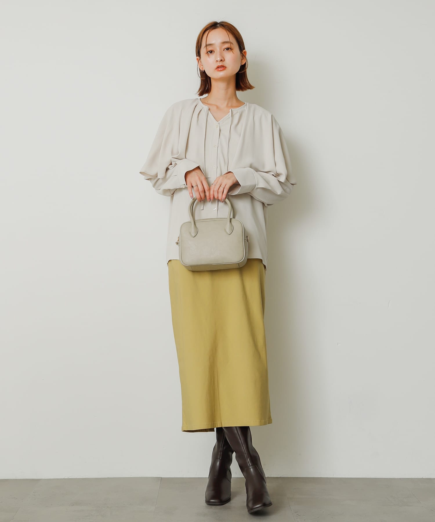 ヒールロングブーツ BROWN M