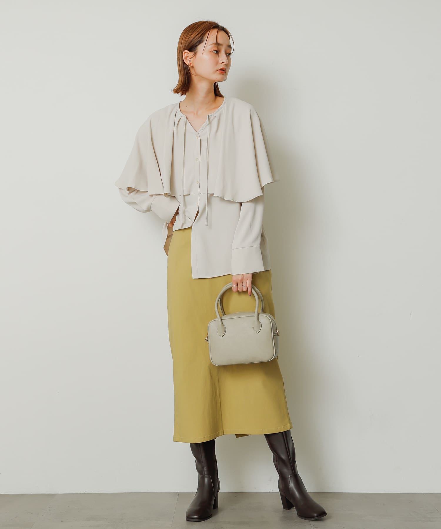 ヒールロングブーツ BROWN M