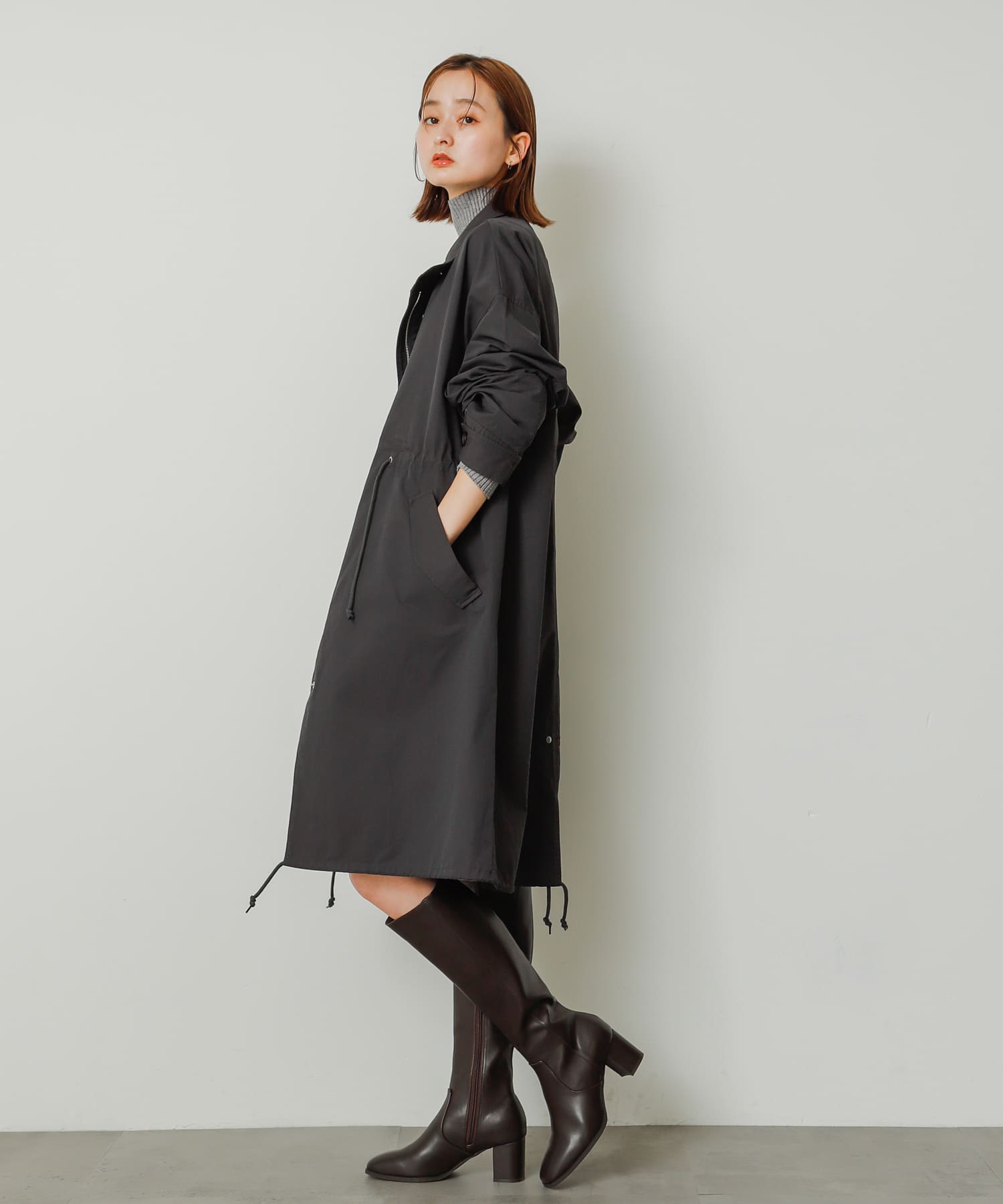 ヒールロングブーツ BROWN M