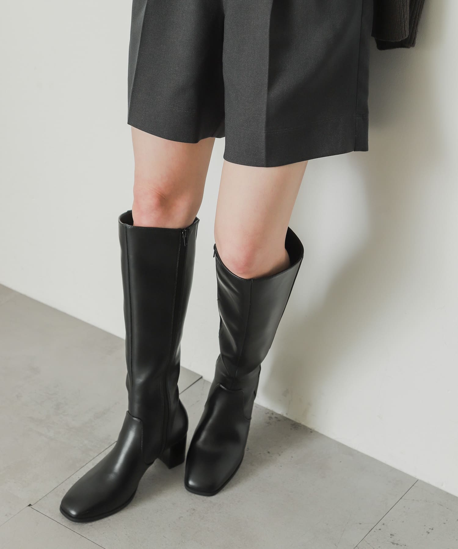 ヒールロングブーツ BLACK S