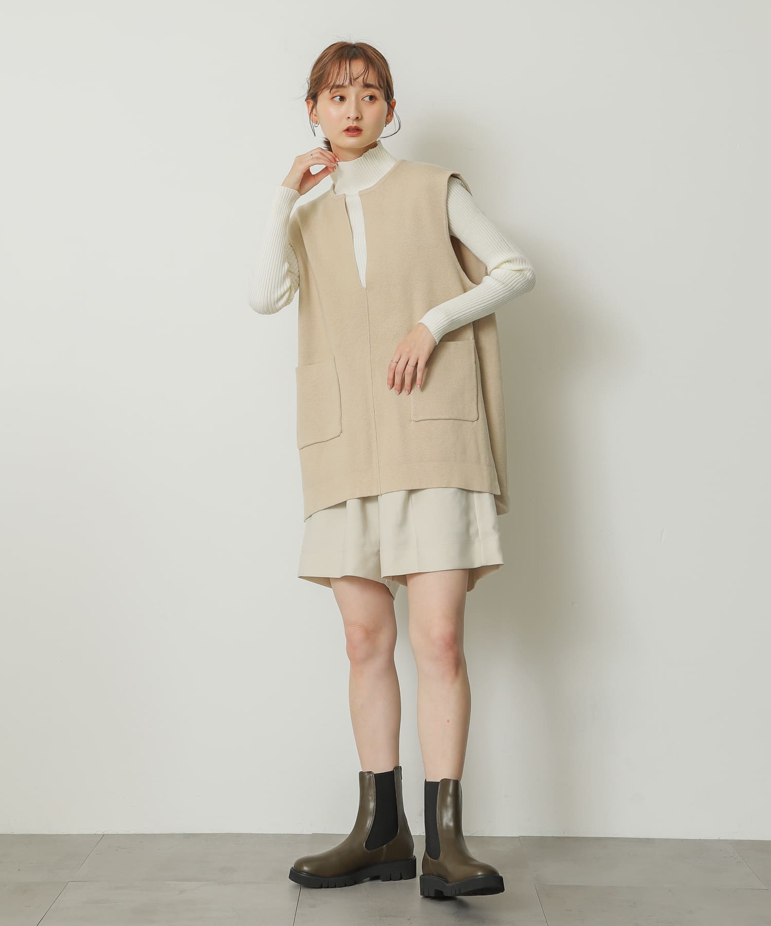 『軽量ソール採用』トラックソールサイドゴアブーツ KHAKI L