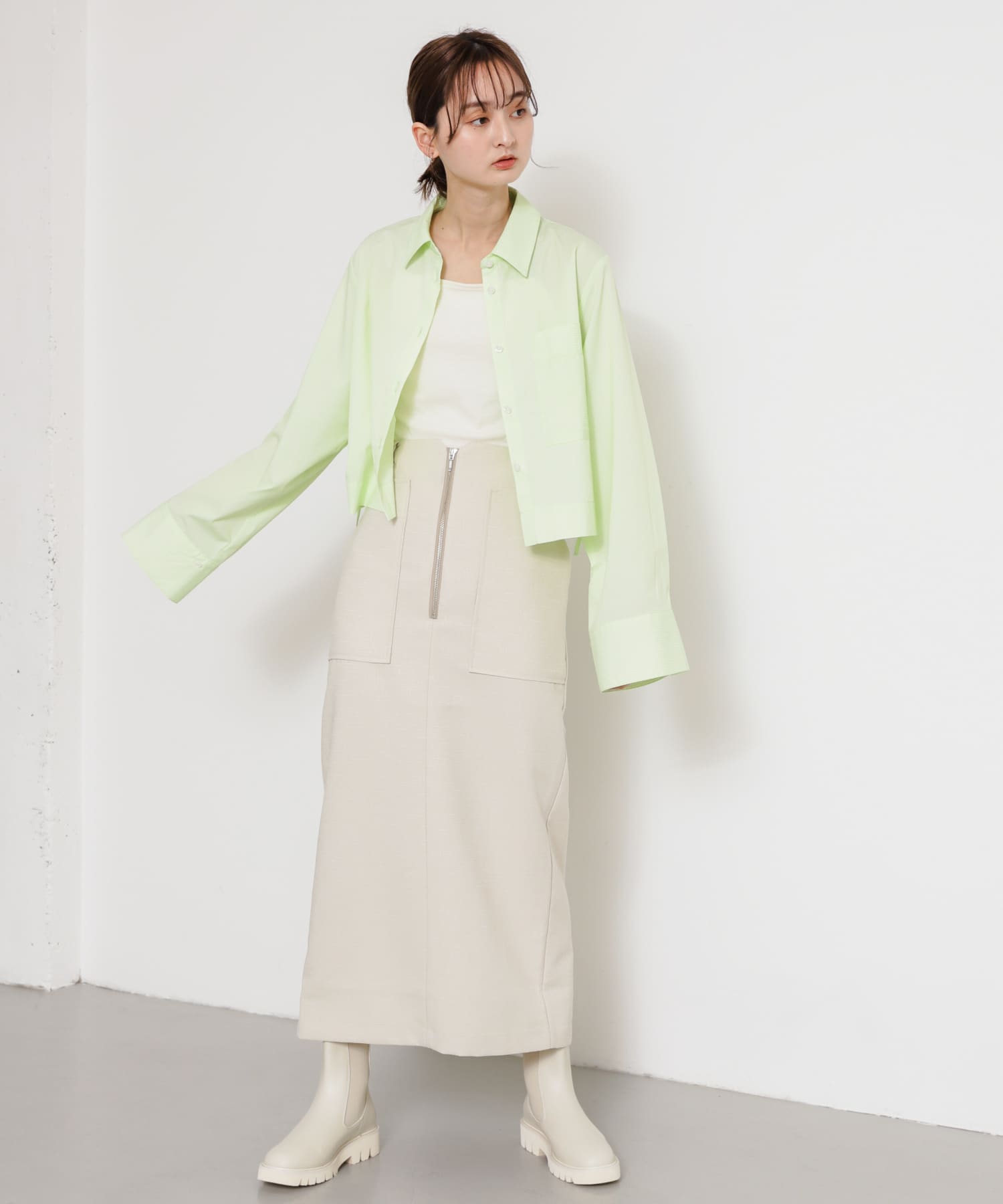 『軽量ソール採用』トラックソールサイドゴアブーツ IVORY S