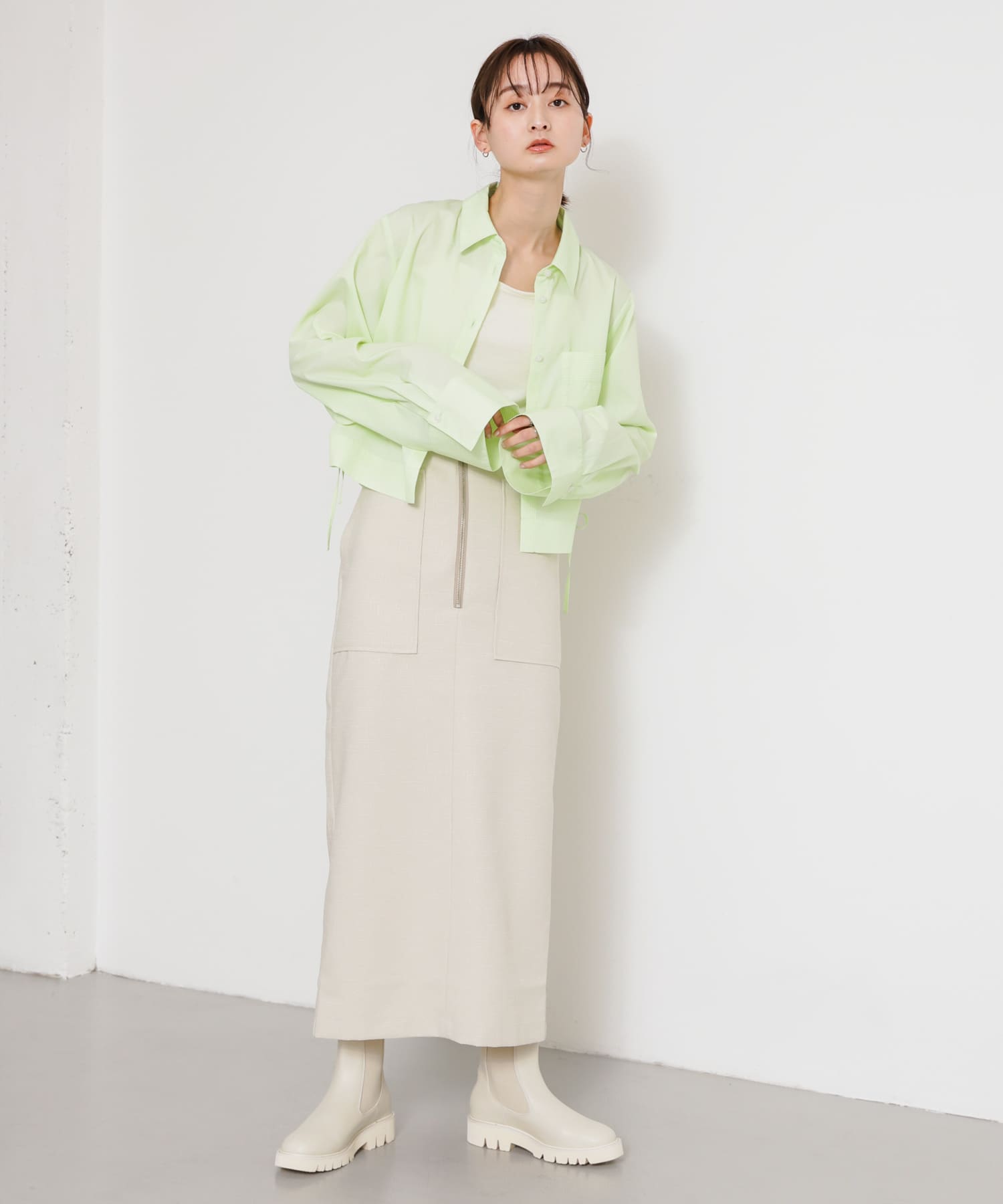 『軽量ソール採用』トラックソールサイドゴアブーツ IVORY S