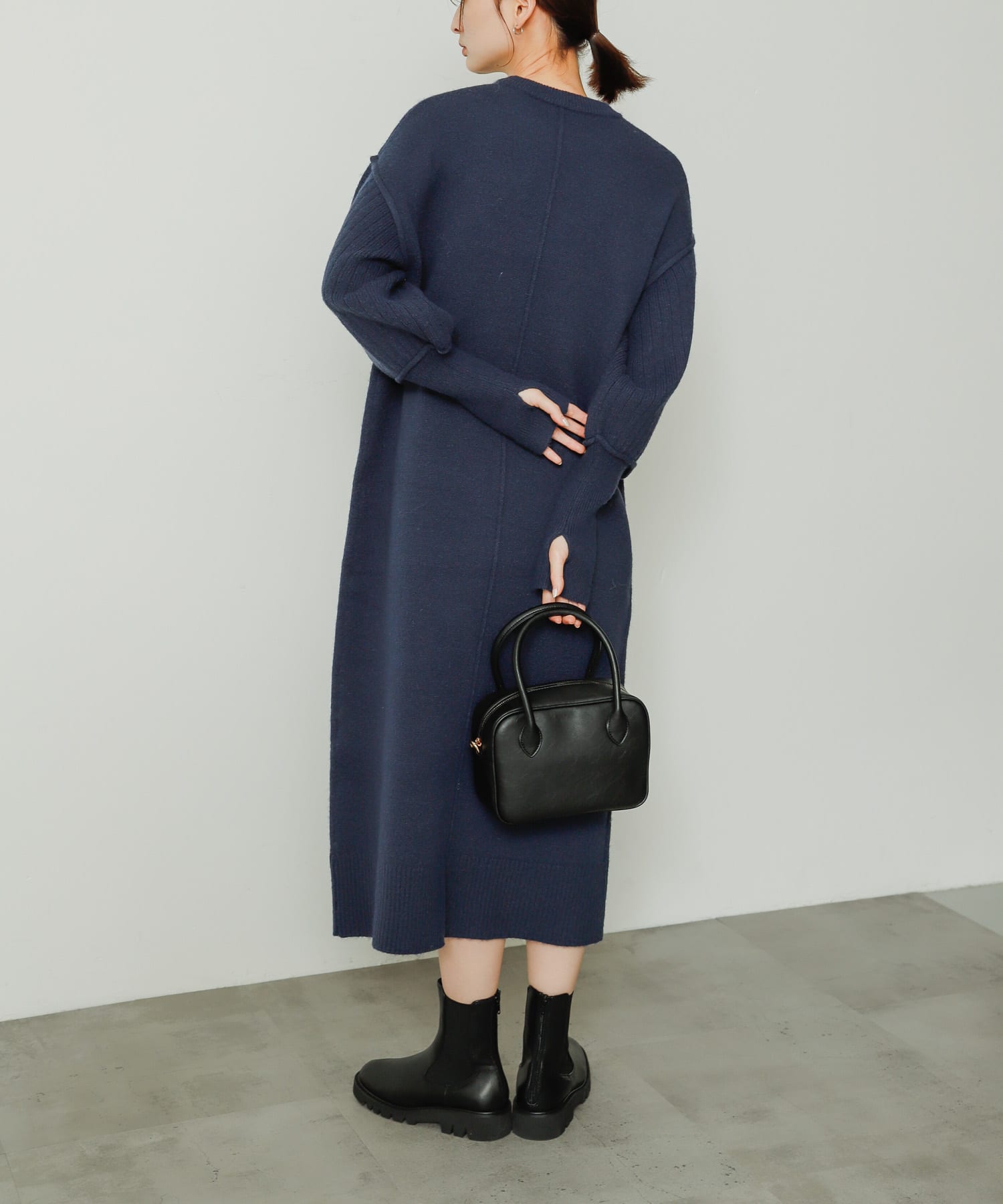 『軽量ソール採用』トラックソールサイドゴアブーツ BLACK M