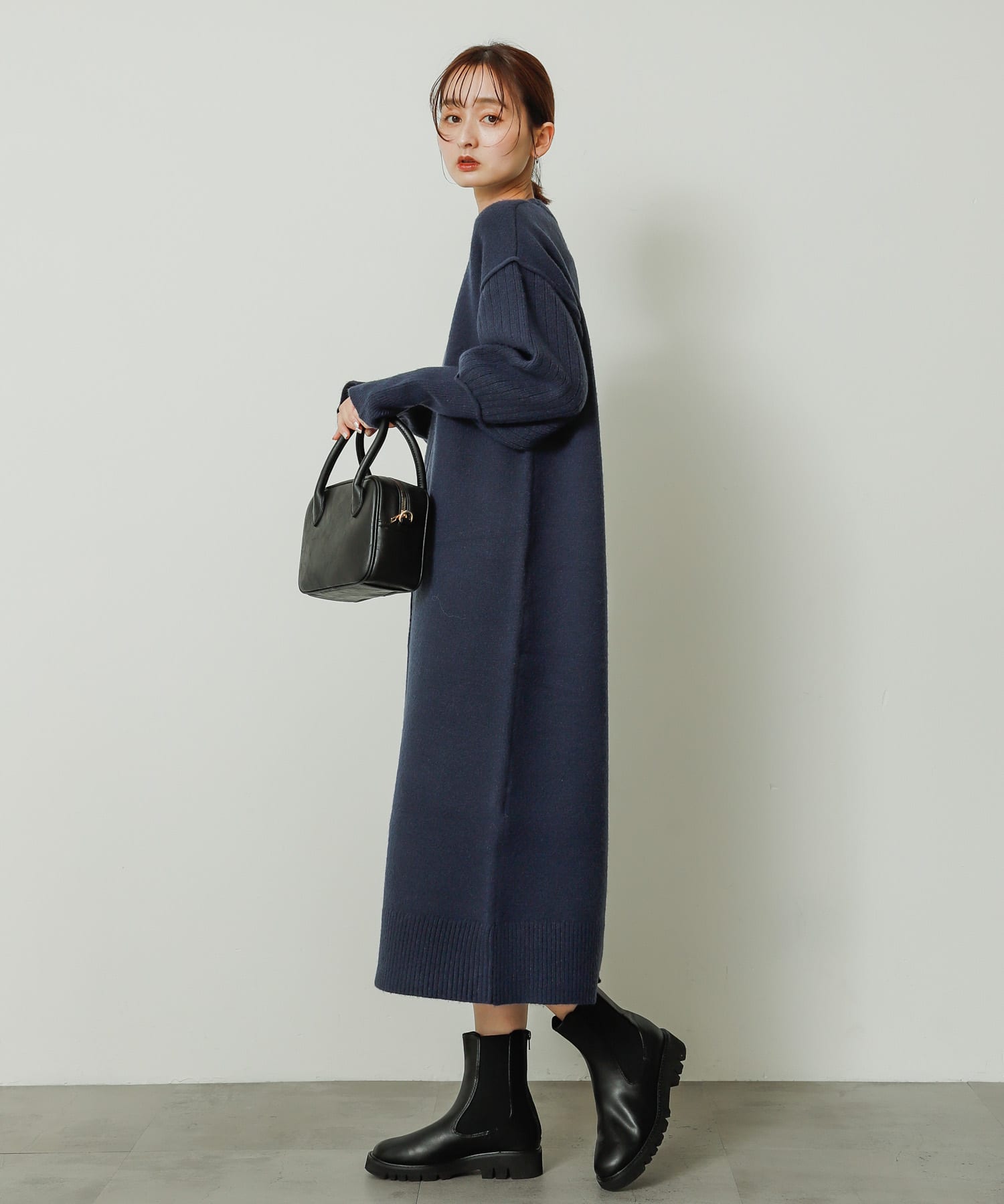 『軽量ソール採用』トラックソールサイドゴアブーツ BLACK M