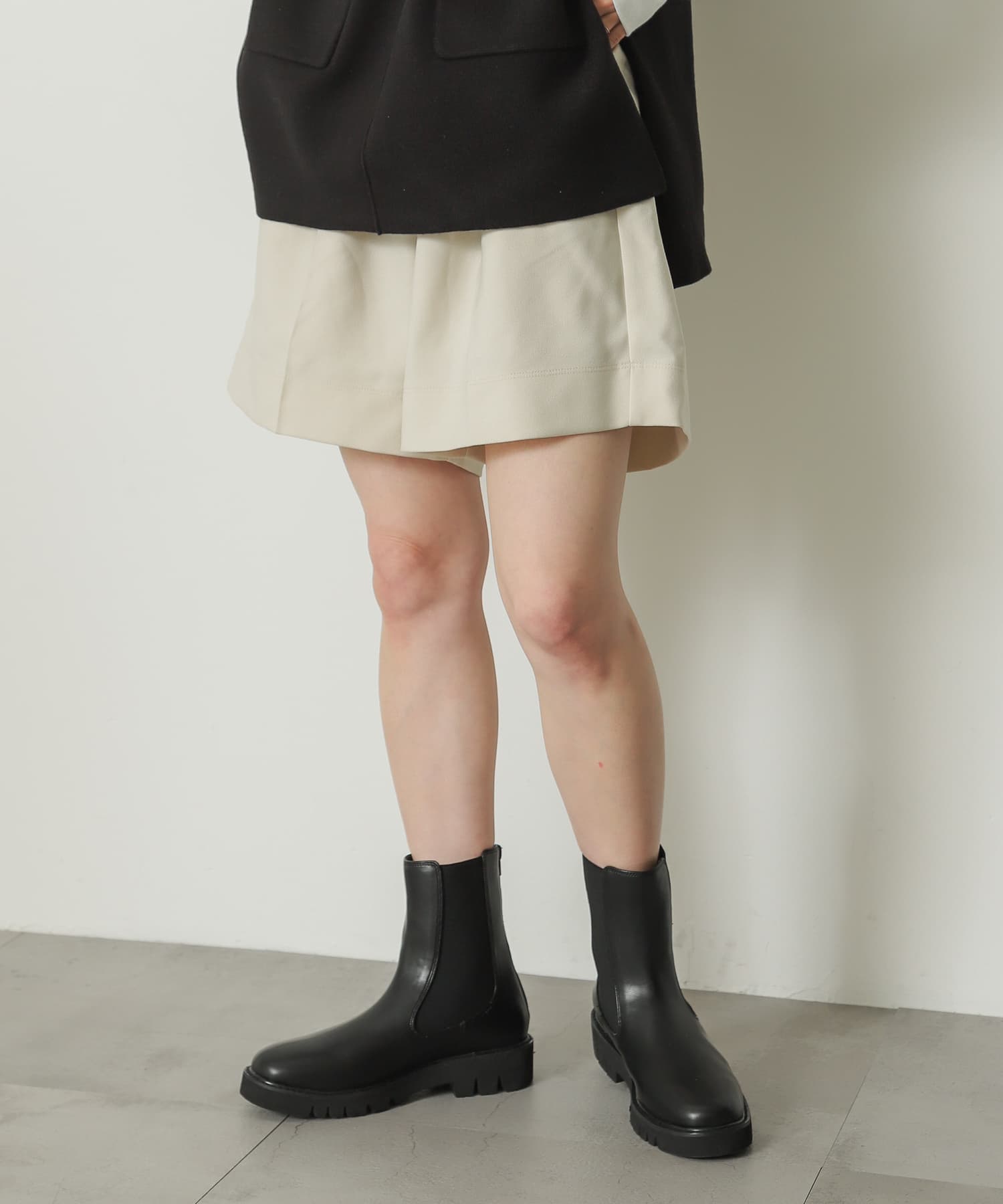 『軽量ソール採用』トラックソールサイドゴアブーツ BLACK M