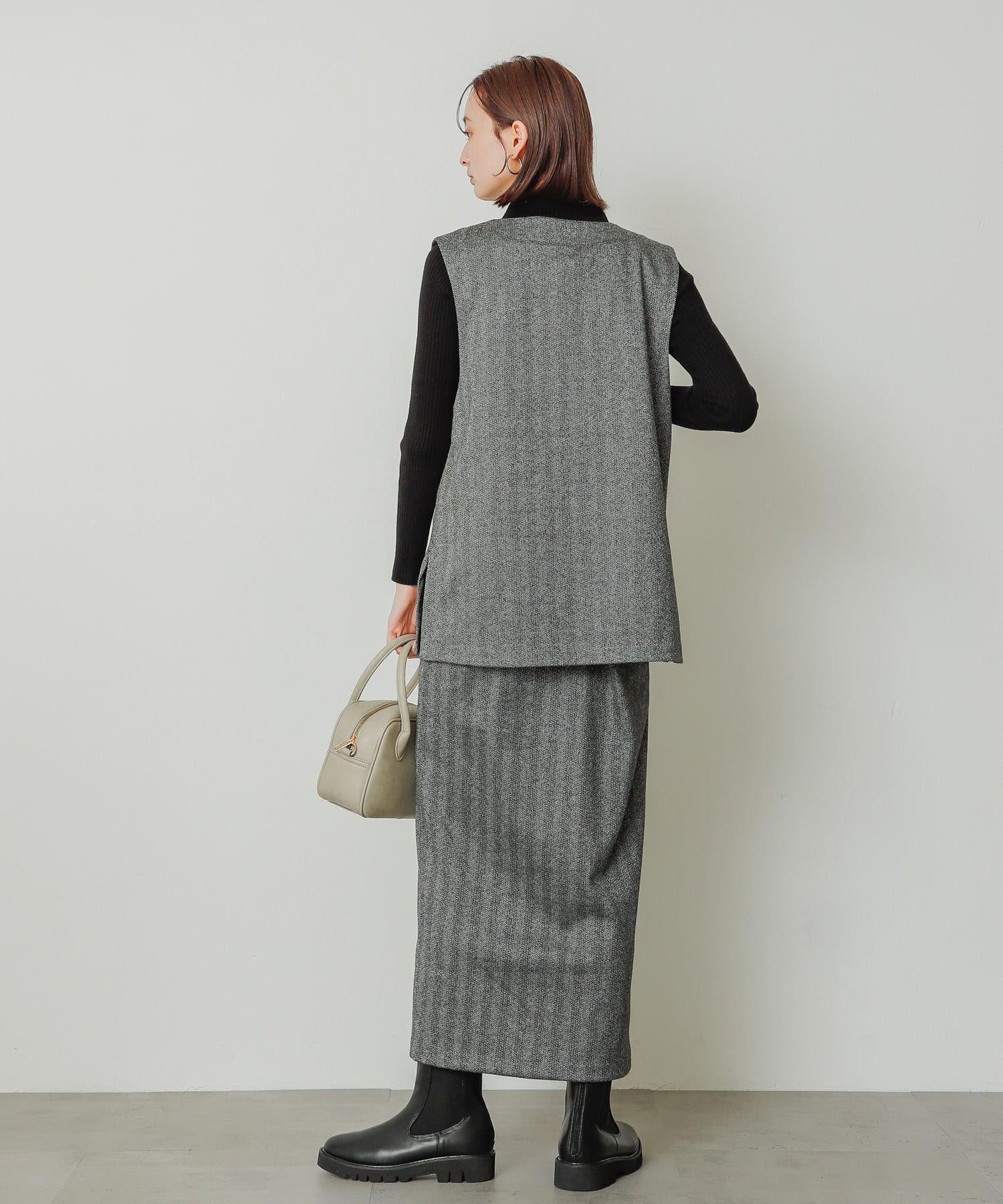 『軽量ソール採用』トラックソールサイドゴアブーツ BLACK L