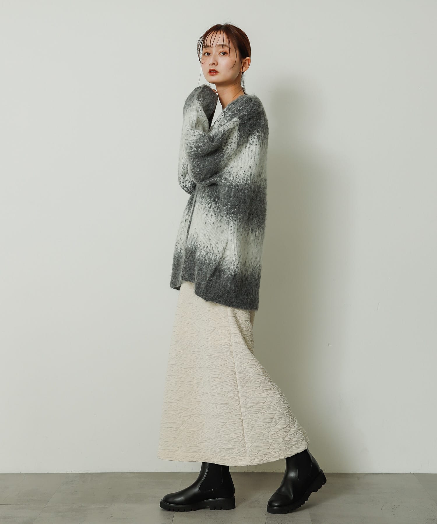 『軽量ソール採用』トラックソールサイドゴアブーツ BLACK S