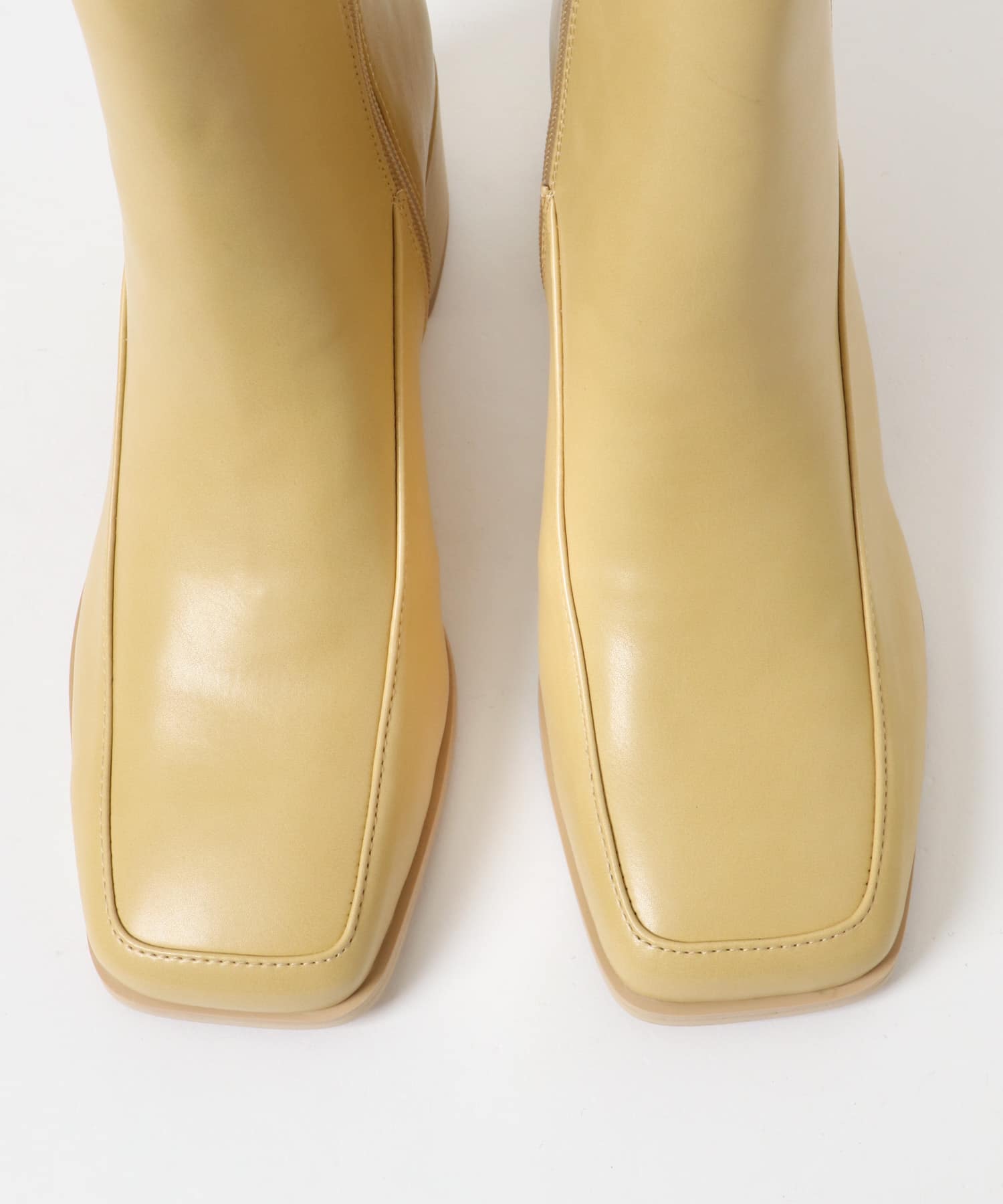 ワイドスクエアショートブーツ BEIGE S