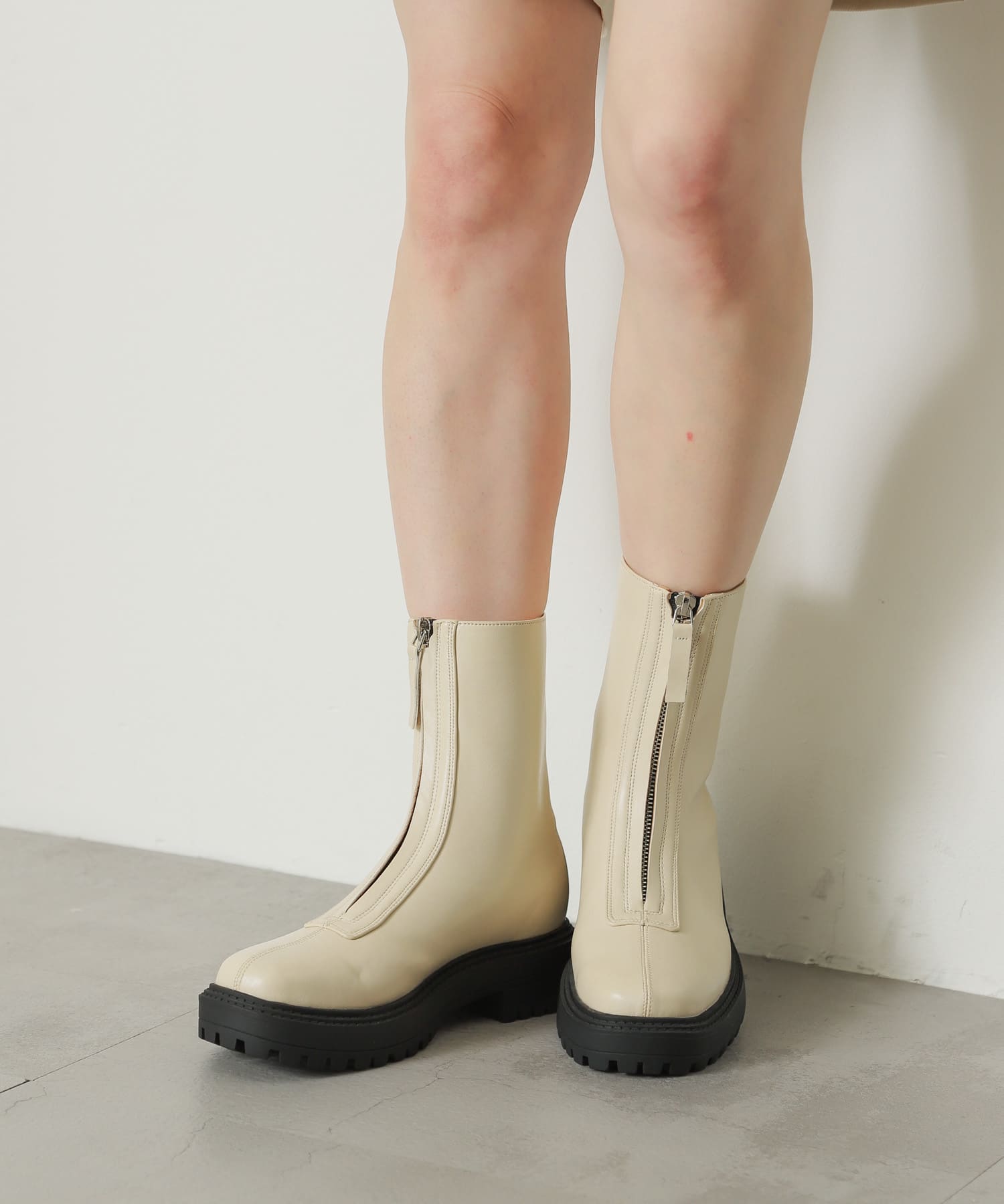 センタージップブーツ IVORY S