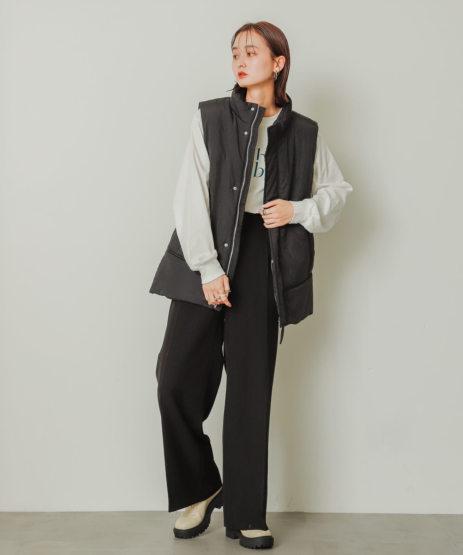 センタージップブーツ IVORY L