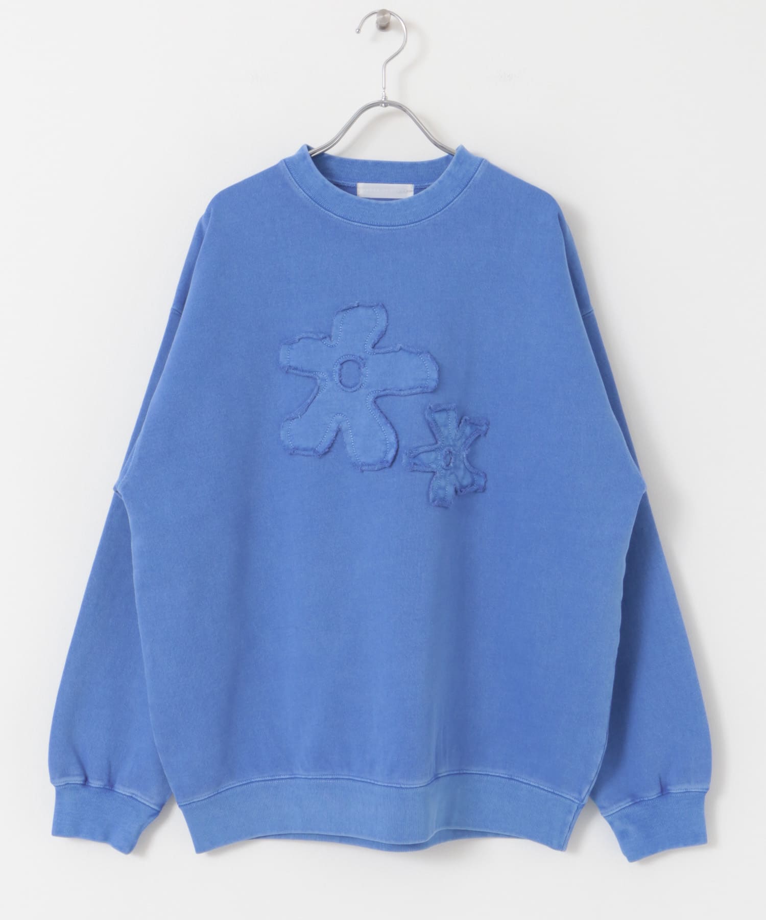 『ユニセックス』ポップアートフラワーフェードスウェットシャツ BLUE M