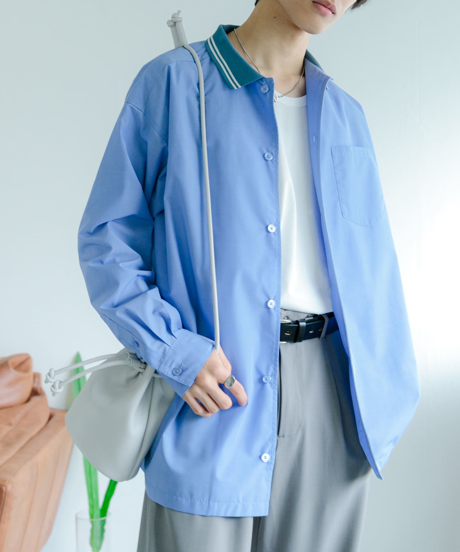 リブラインレギュラーカラーシャツ