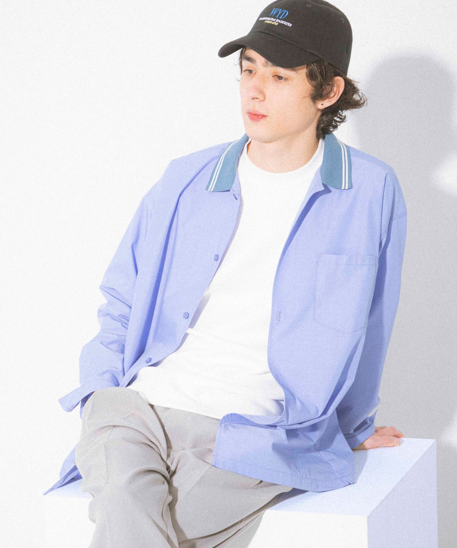 リブラインレギュラーカラーシャツ(L GREIGE): トップス｜URBAN