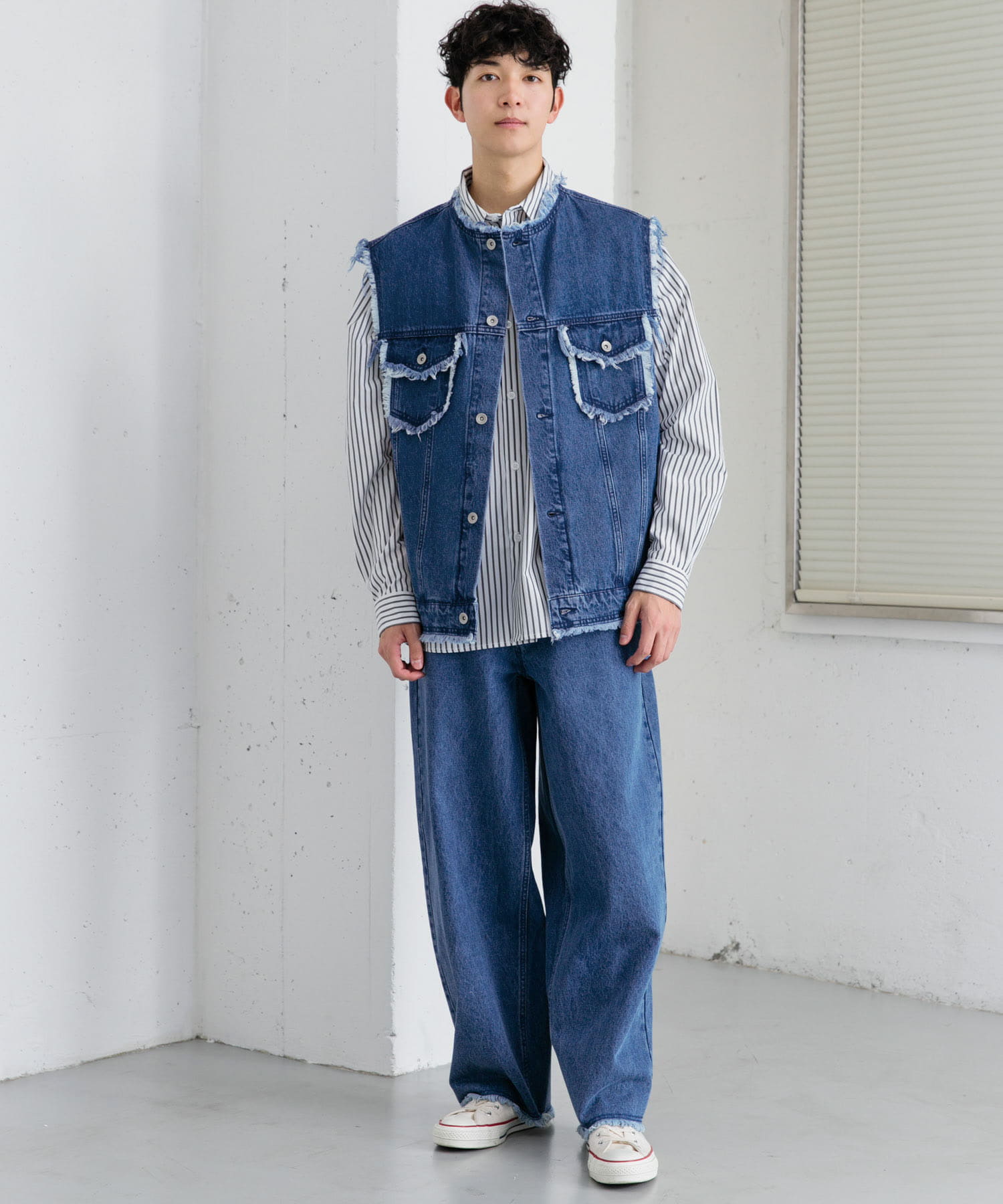 m*y様 【シェビニオン】デニムベスト× リバーシブルダウン　L デニムフリンジベスト(M L.INDIGO): アウター｜URBAN RESEARCH公式