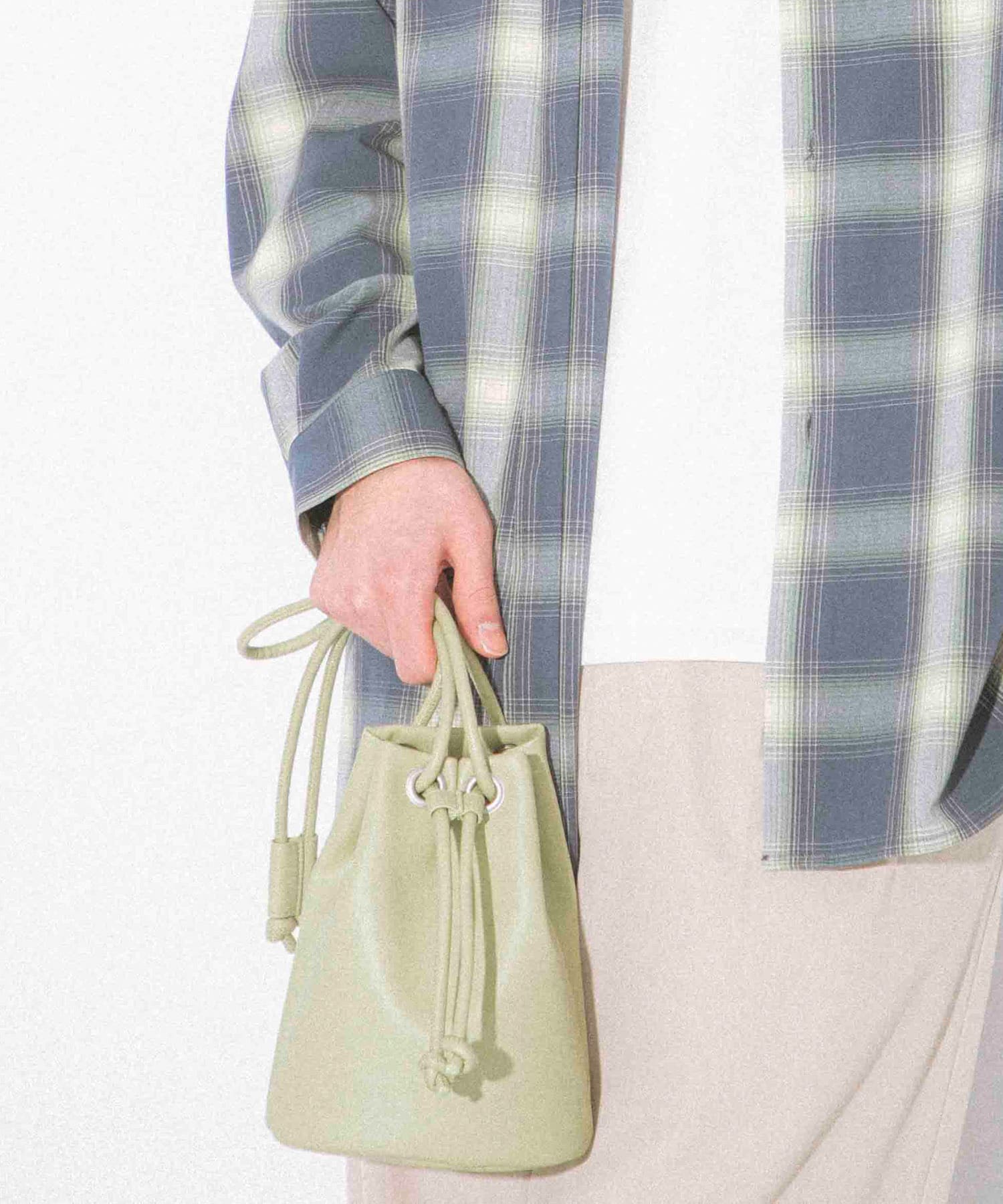 フェイクレザー2WAYキンチャクバッグ MINT one